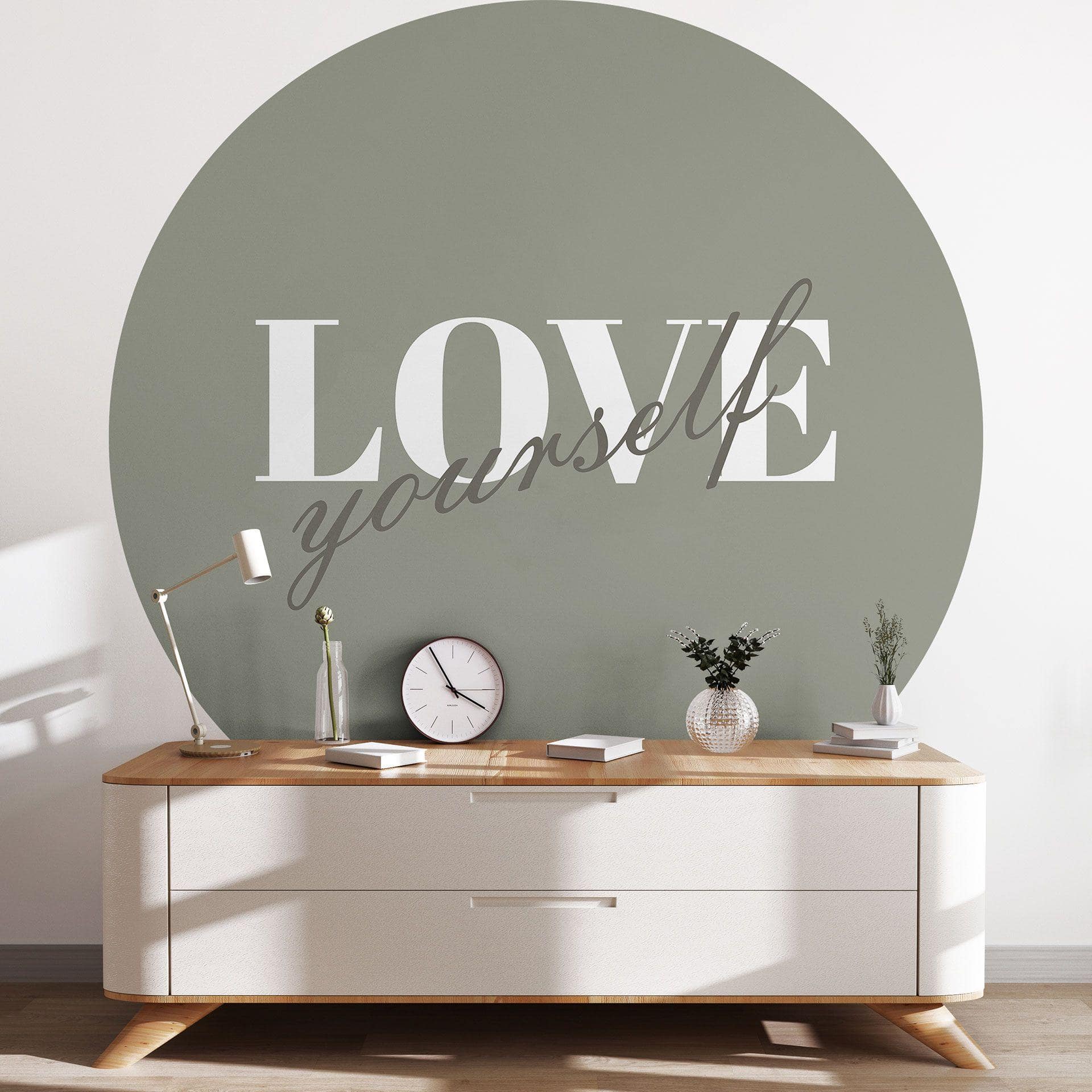 Tapet cirkel Love yourself - vliesetapet/selvklæbende non-woven tapet