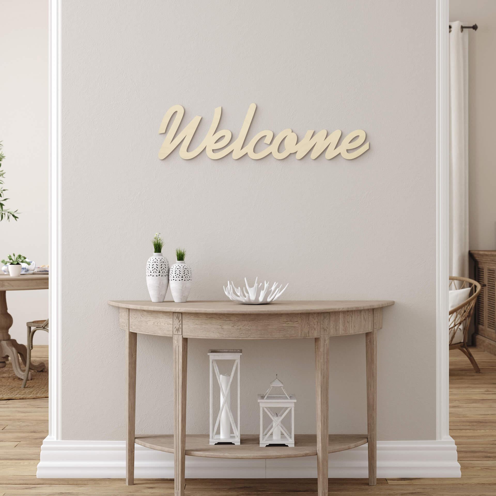 Welcome - bogstaver i træ