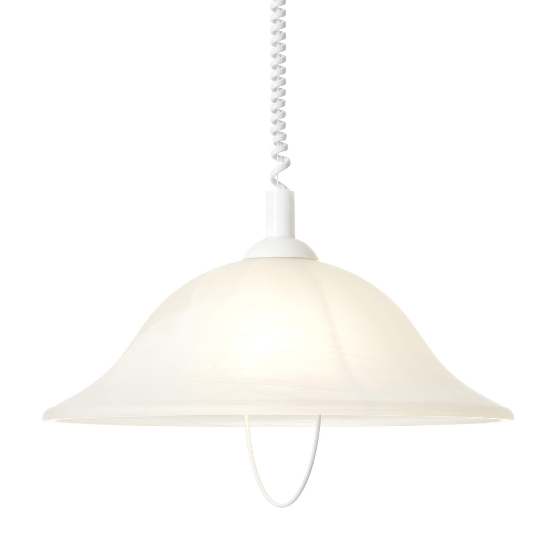 Pendelleuchte Gregor, weiß, 180 x 40,5 cm, Glas Pendellampe, dimmbar