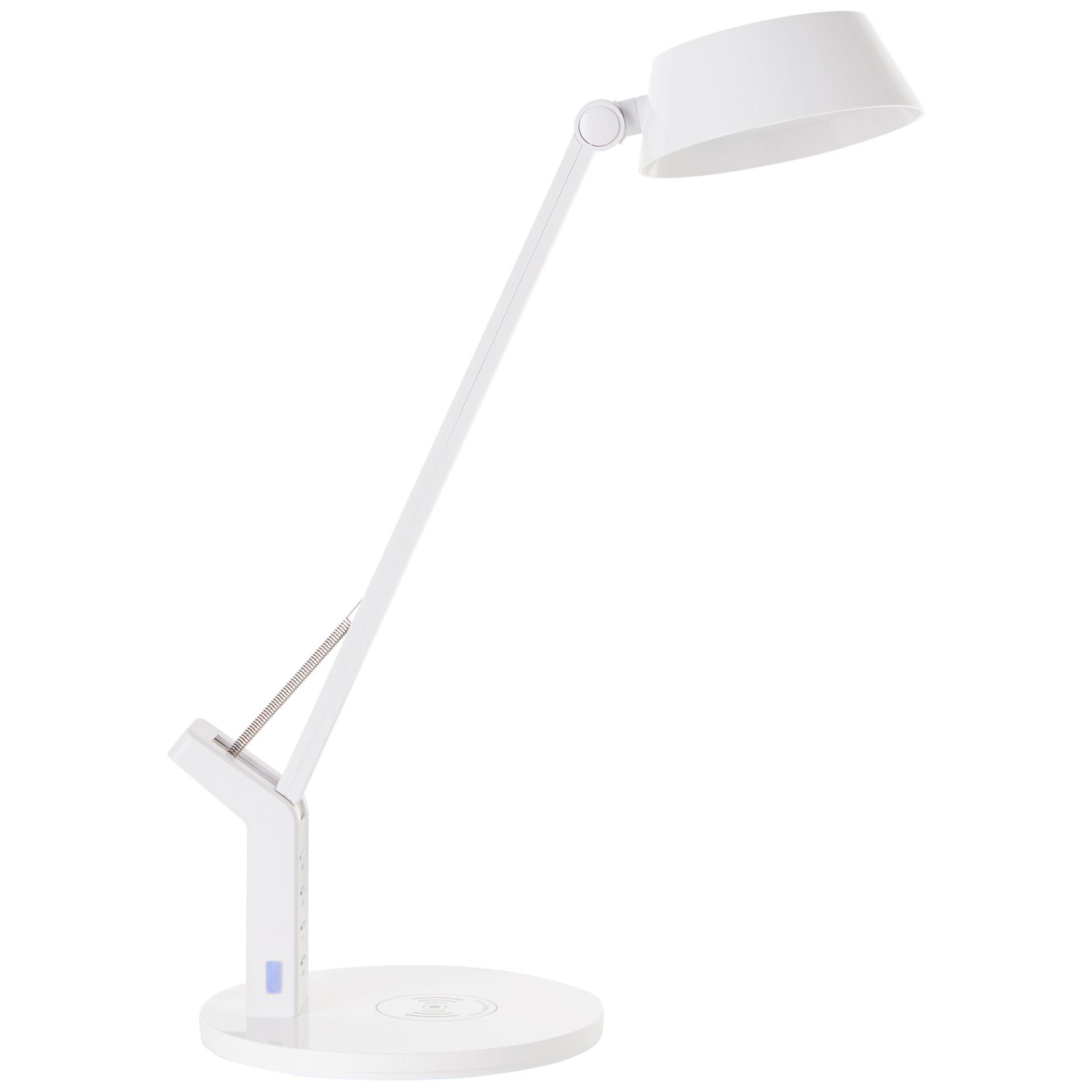 Tischleuchte Julius, weiß, 52 x 17,1 cm, Innenleuchte mit Wireless-Charging-Funktion