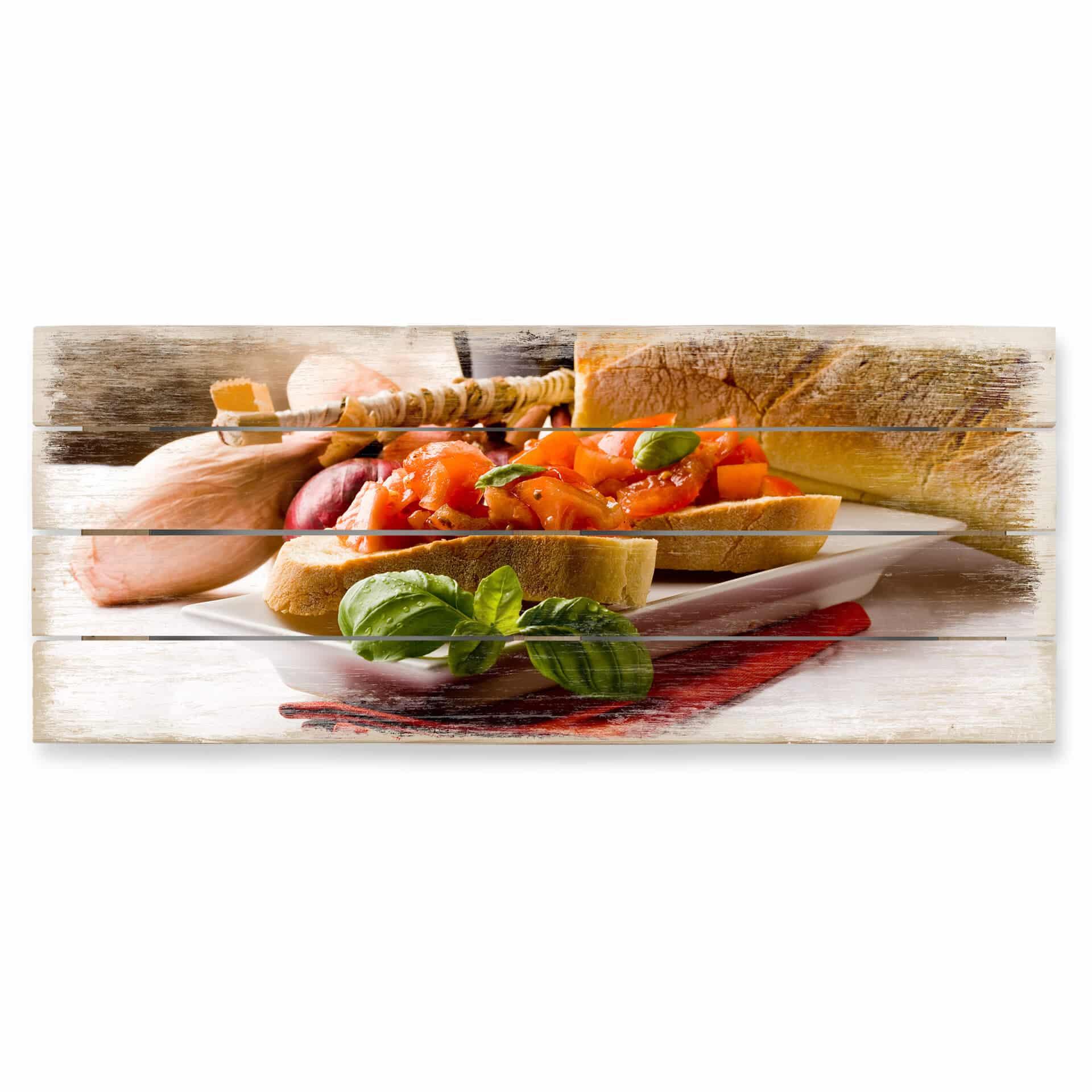 Houten Wanddecoratie Italiaanse Bruschetta - Panorama