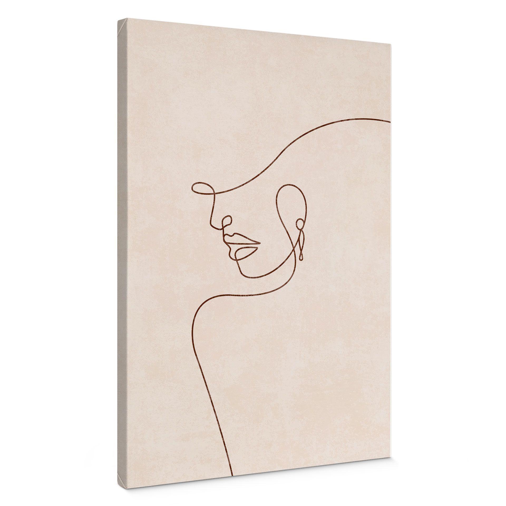 Canvasbillede Delikate konturer af en kvinde - Line Art - Tunaboylu