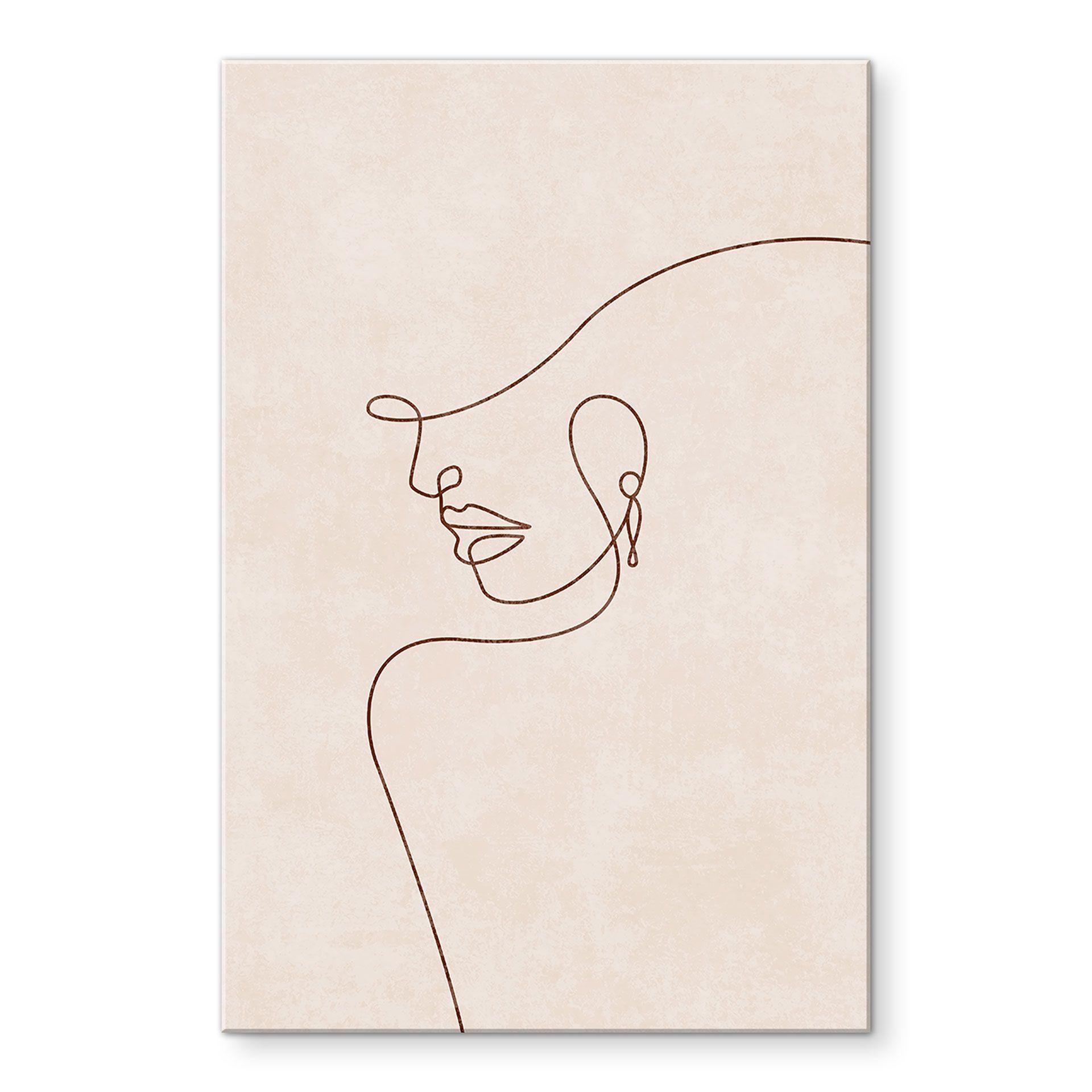 Akrylbillede Delikate konturer af en kvinde - Line Art - Tunaboylu