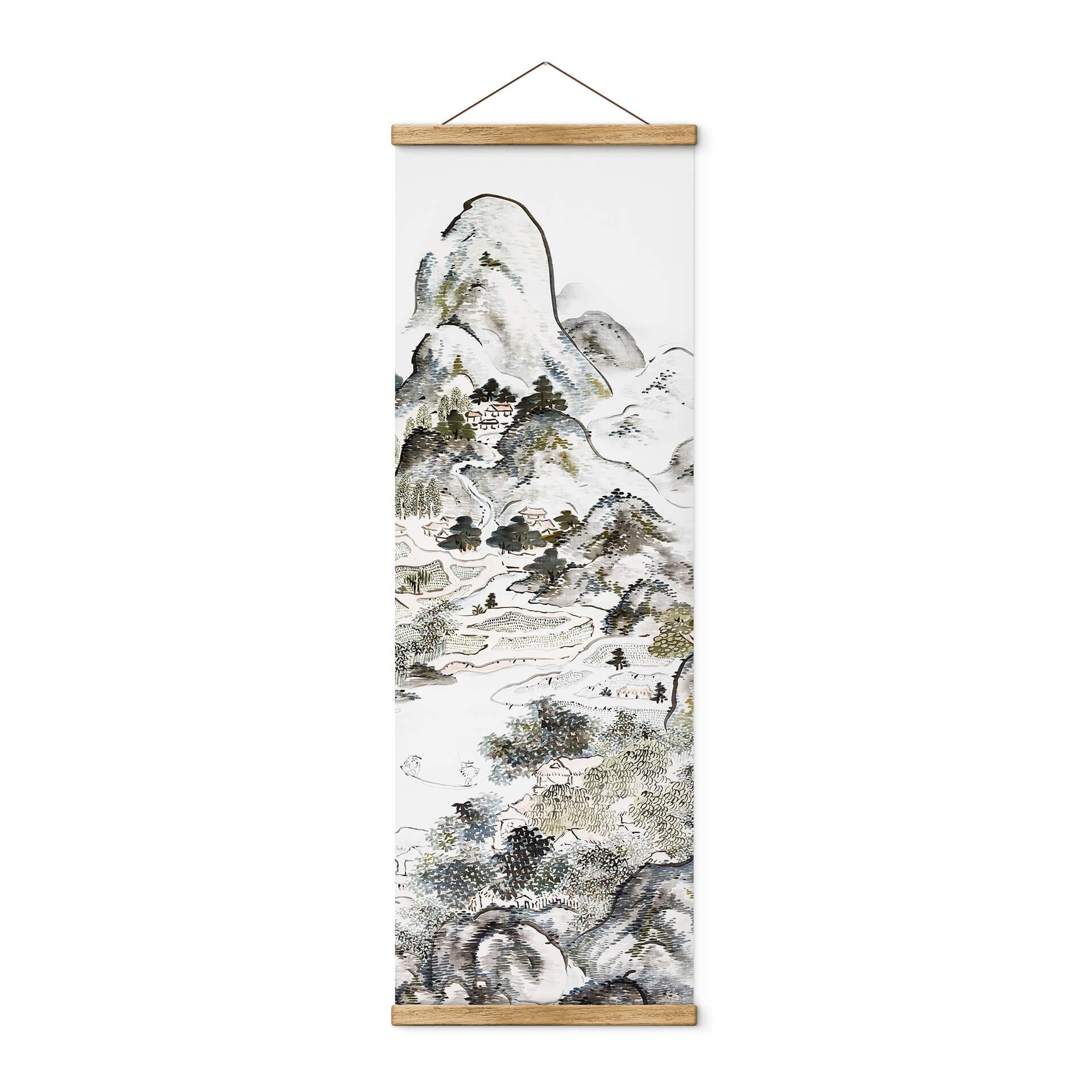 Póster de tela Taiga - Pesca en primavera - Panorama