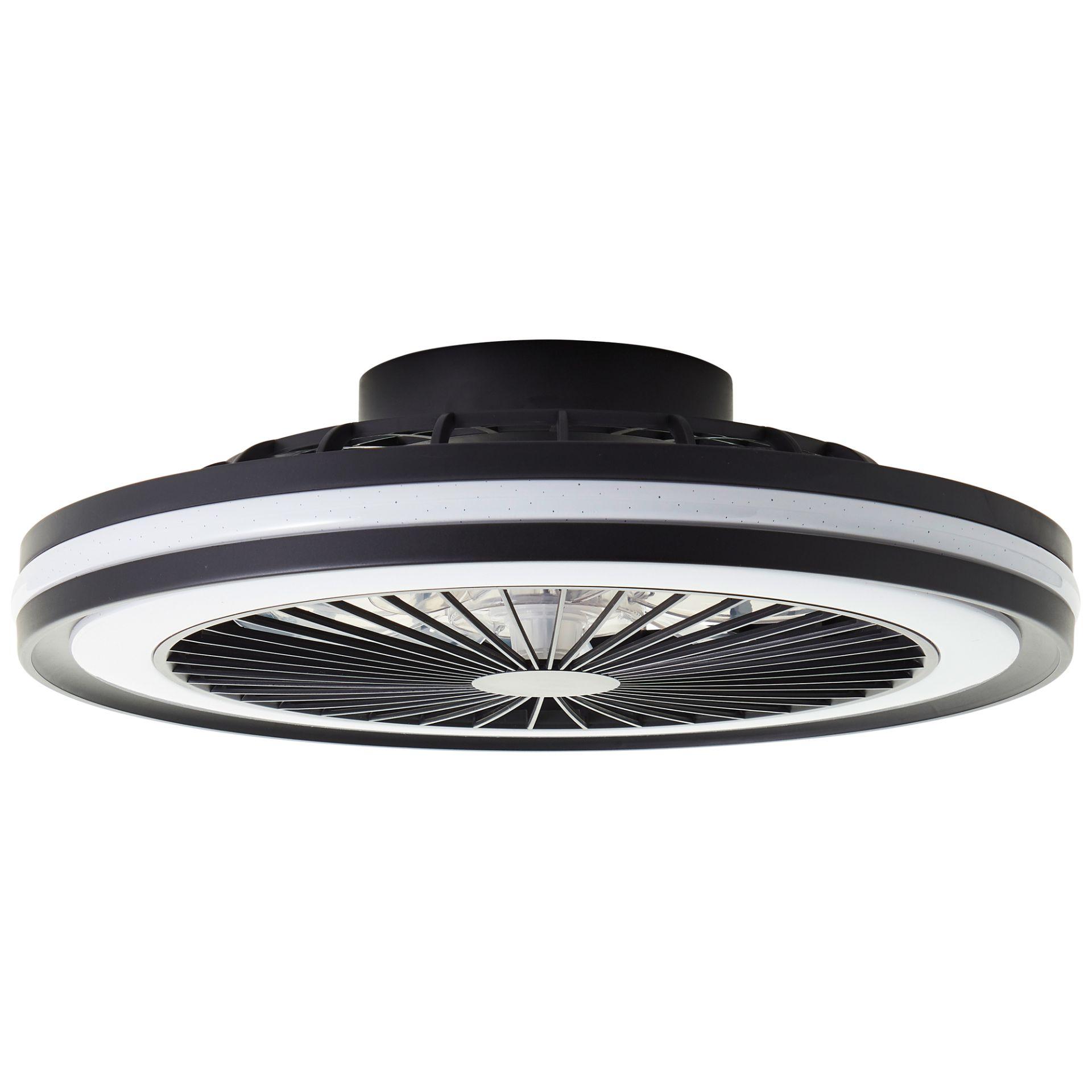 Deckenventilator mit LED-Licht Malea, schwarz, Deckenleuchte