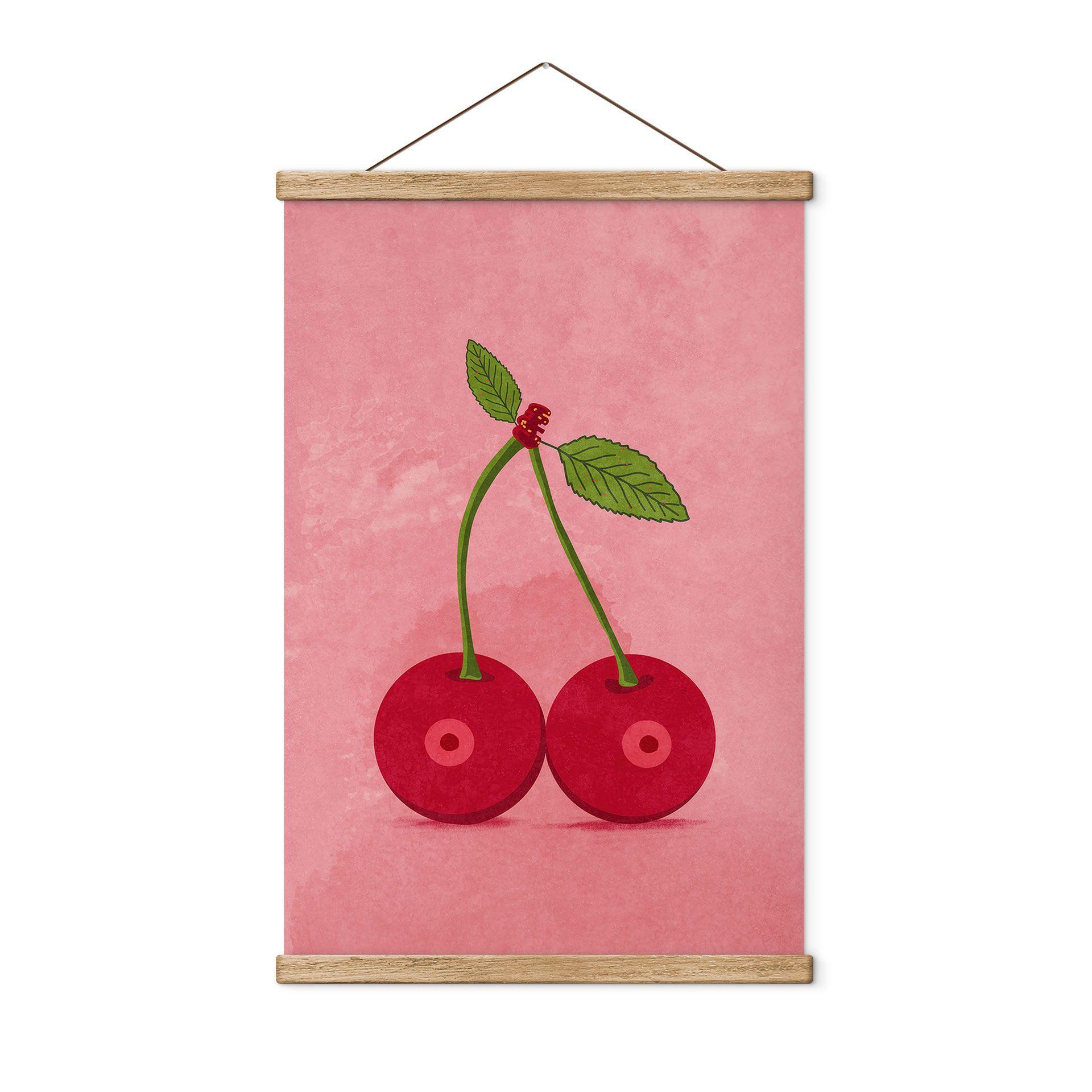 Póster de tela cerezas sensuales - Oltmanns