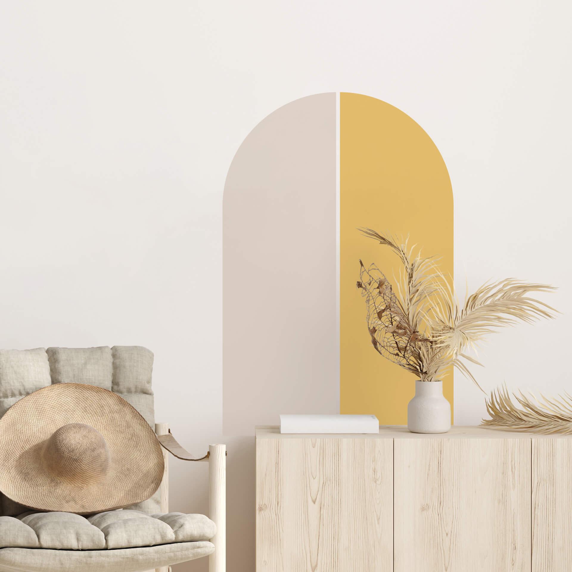 Wallsticker set of 2 half arches - yellow and beige