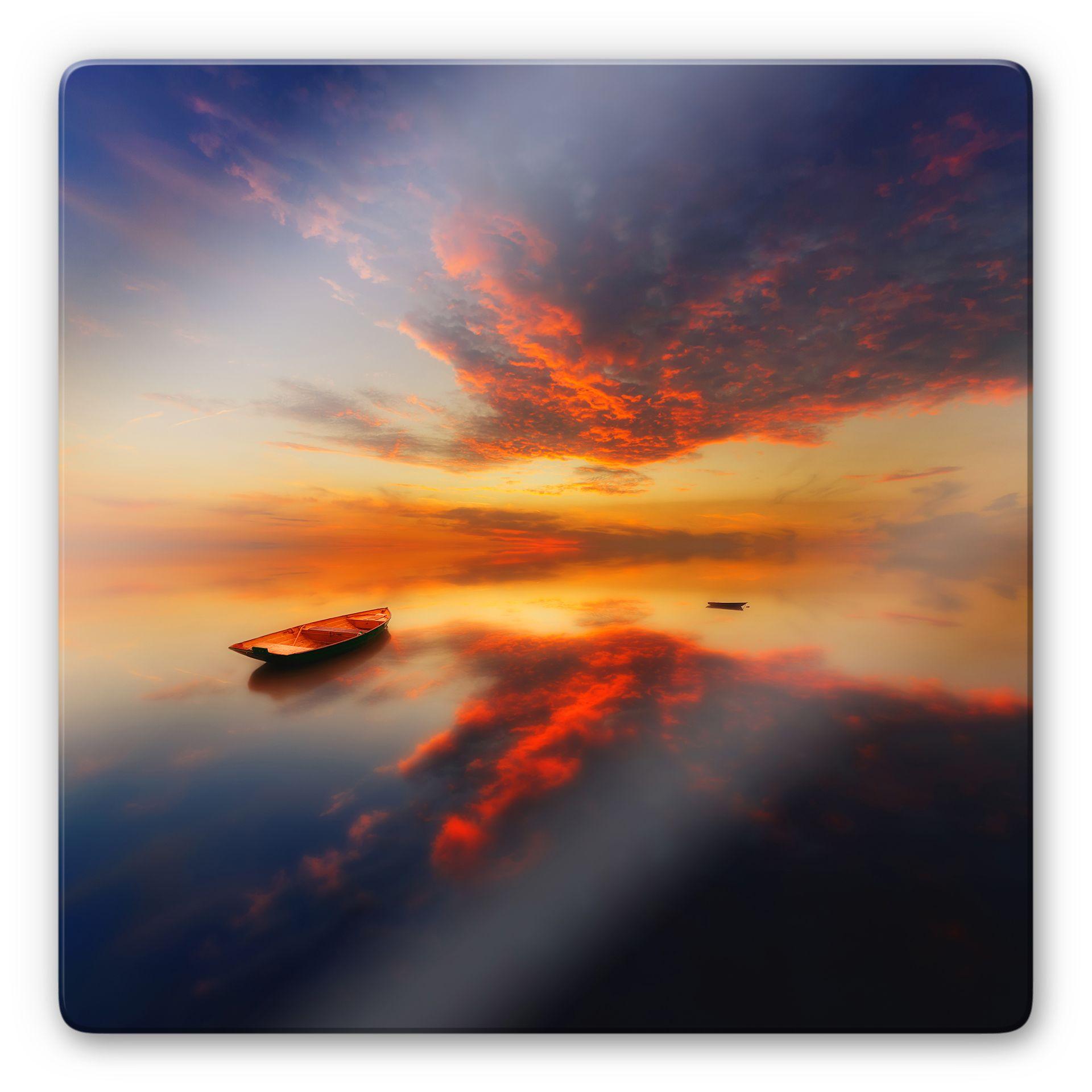 Glasschilderij Krol - Een schitterende zonsondergang - vierkant