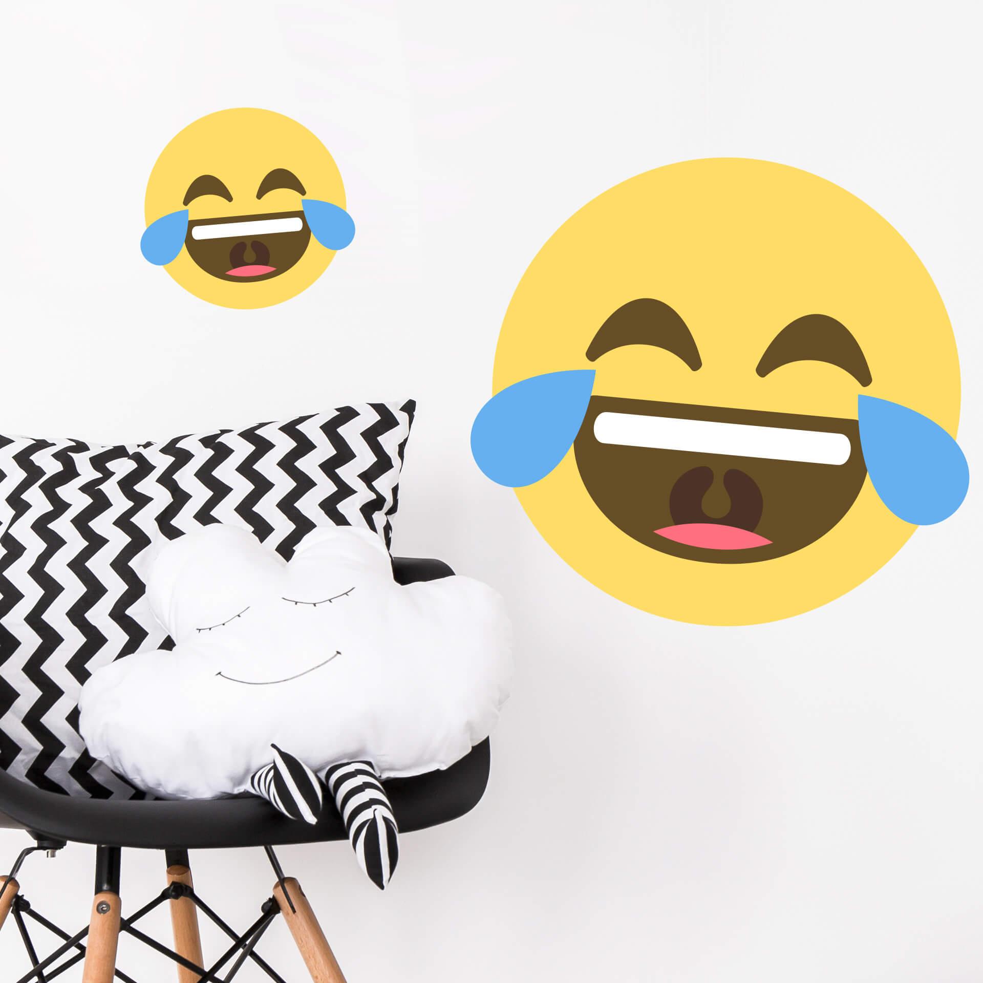 Muursticker Emoji Tears Of Joy