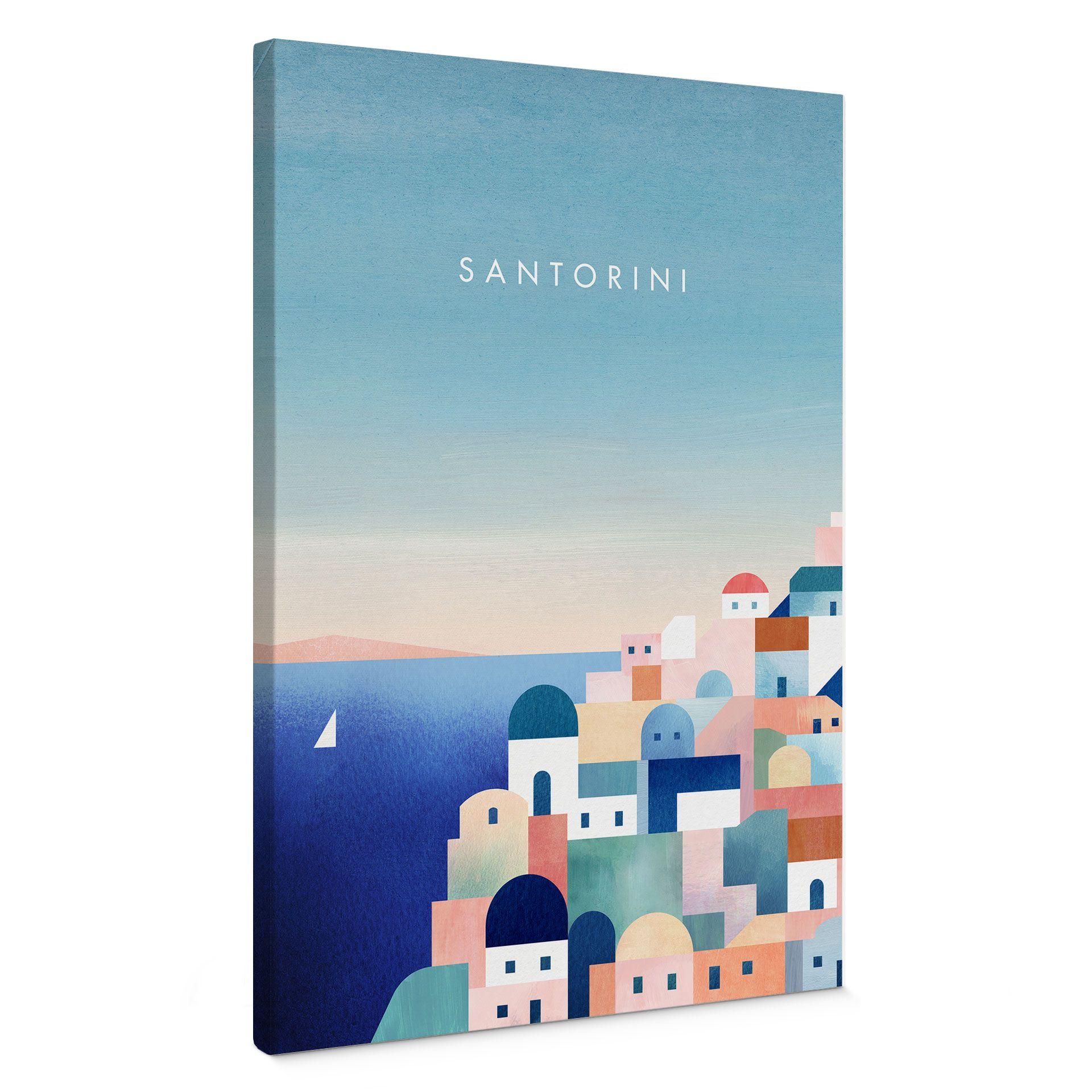 Lærredsprint - Huse på Santorini - Rivers