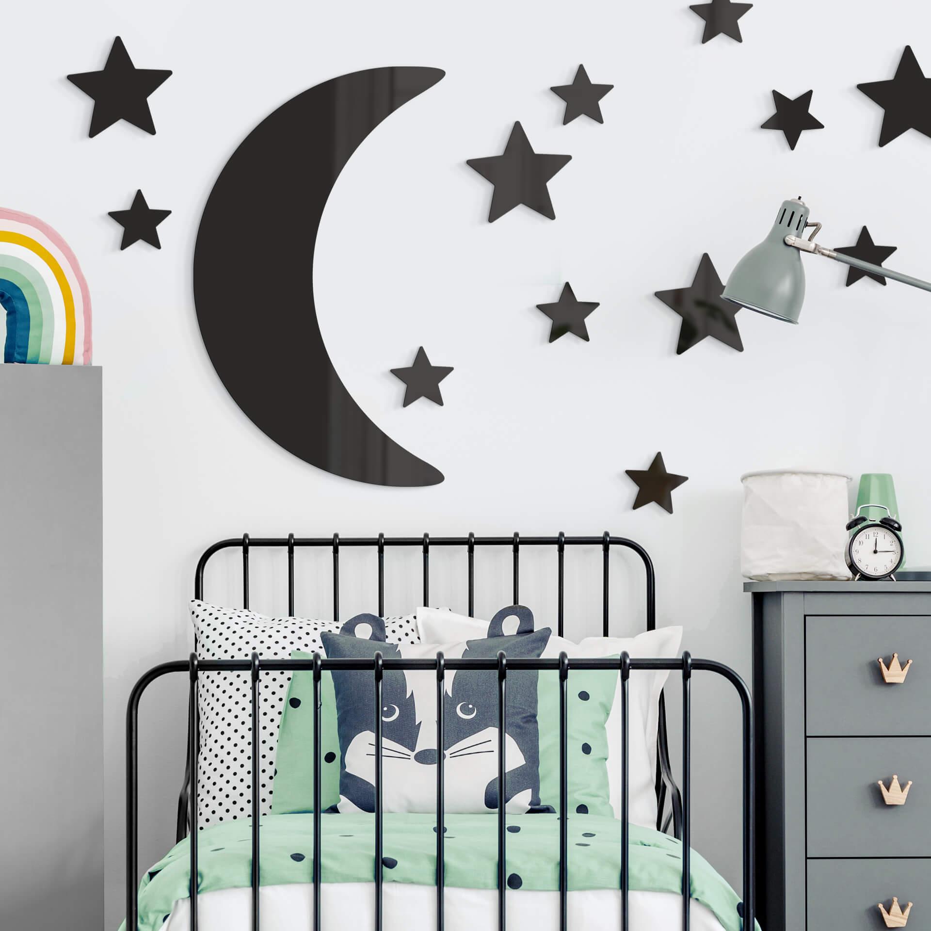 Decoración acrílica luna y estrellas