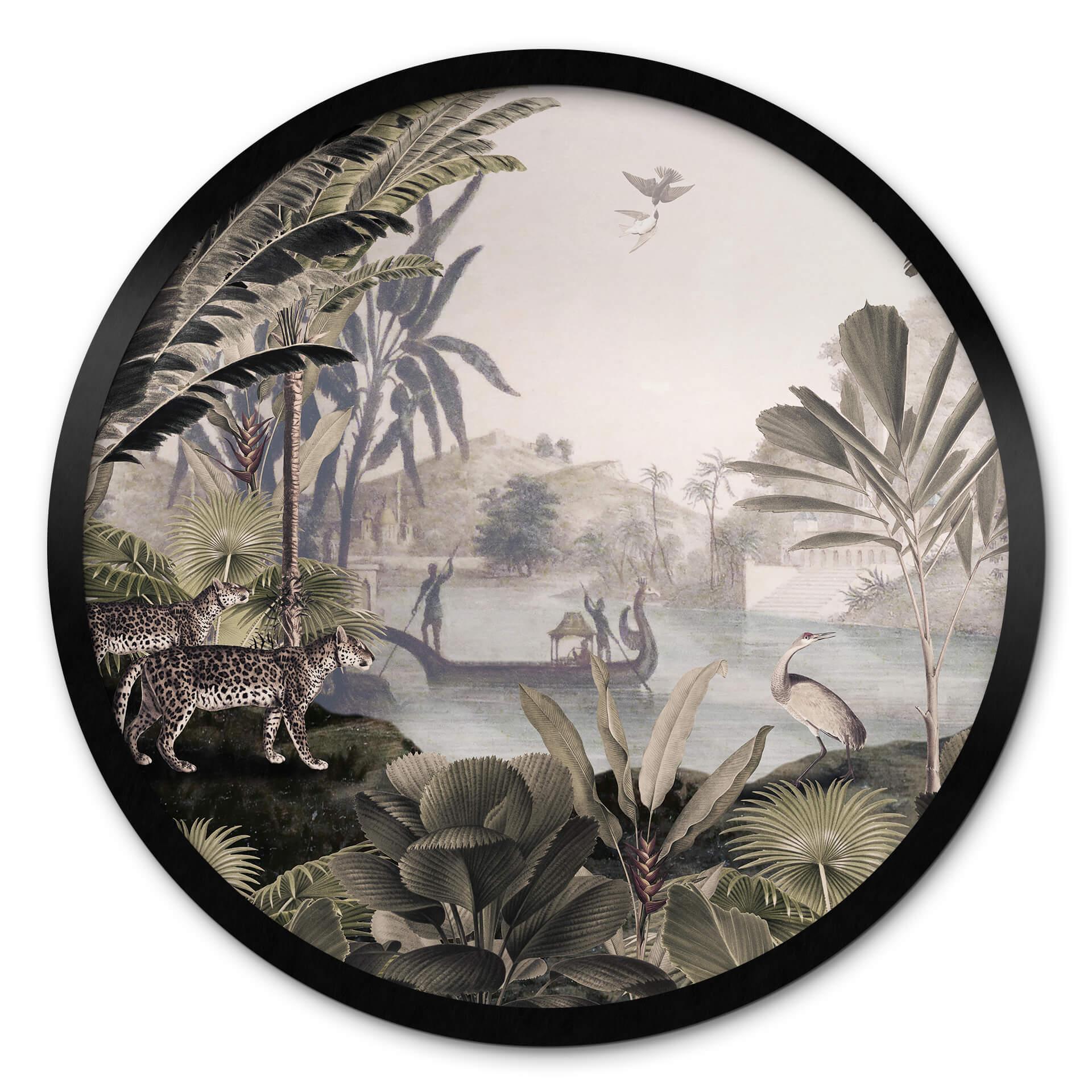 Póster Sir Edward - Paisaje con leopardos - Redondo