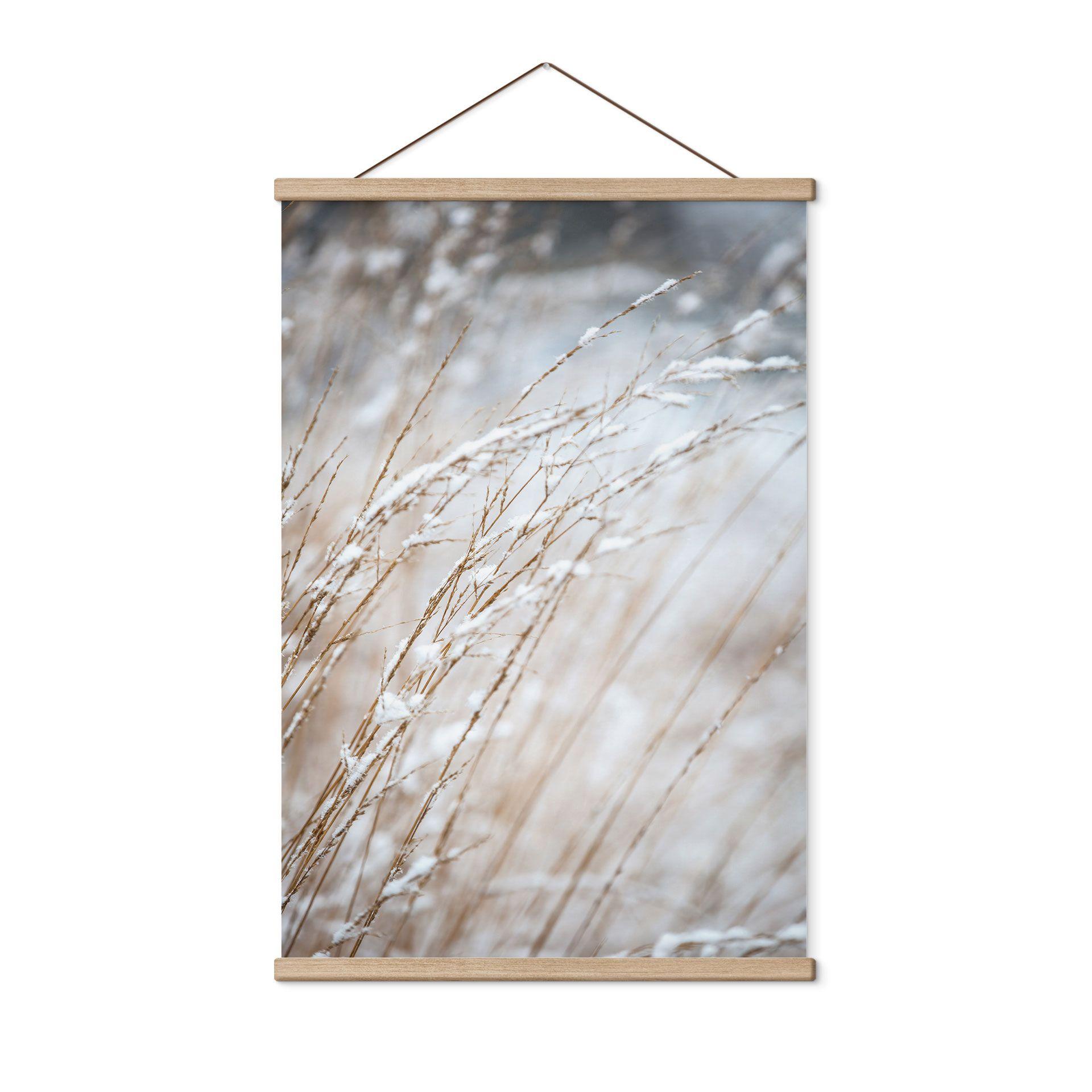 Póster de tela Delicadas hierbas en la nieve - Böhmer
