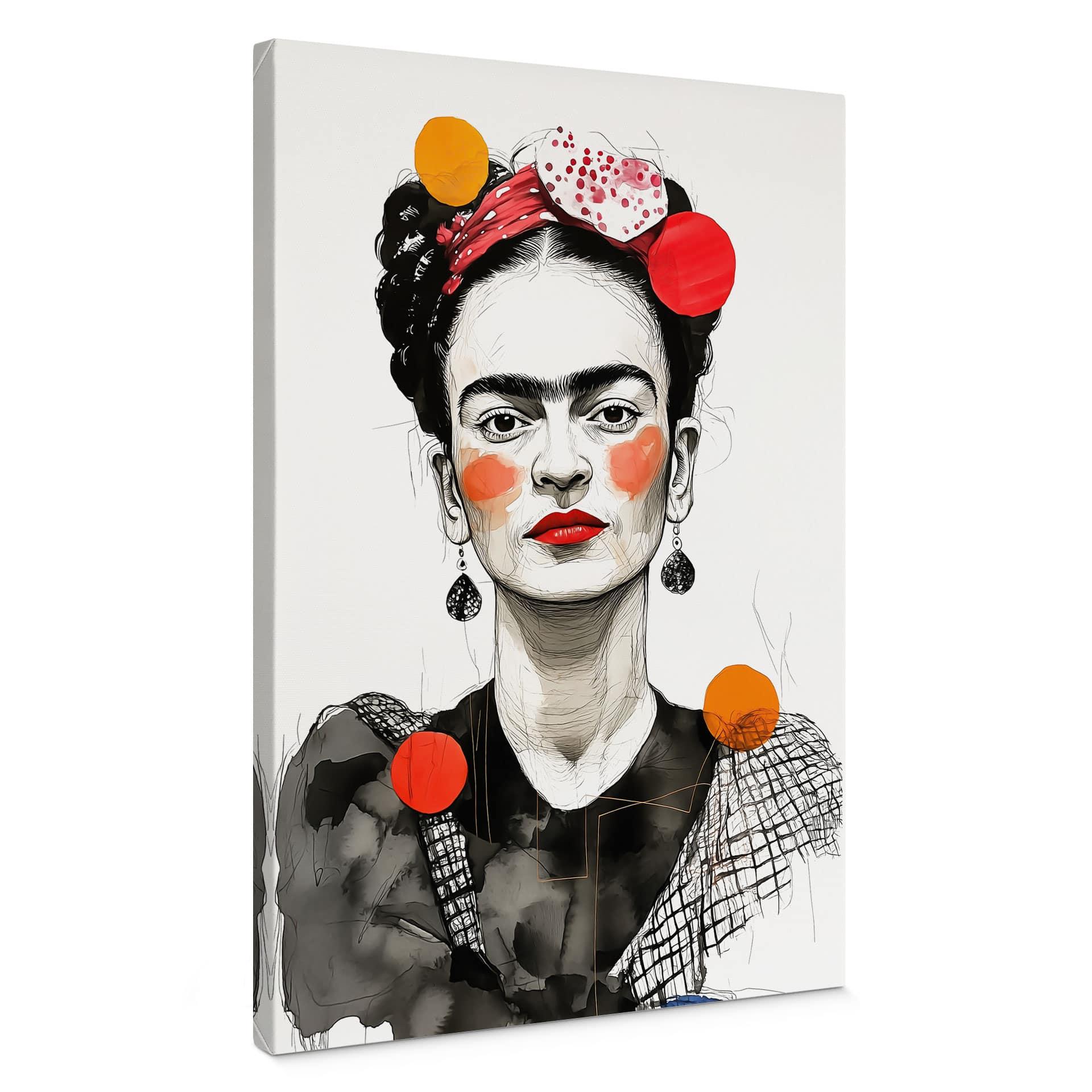 Lienzo Frida Kahlo retrato pop art - Jaszke