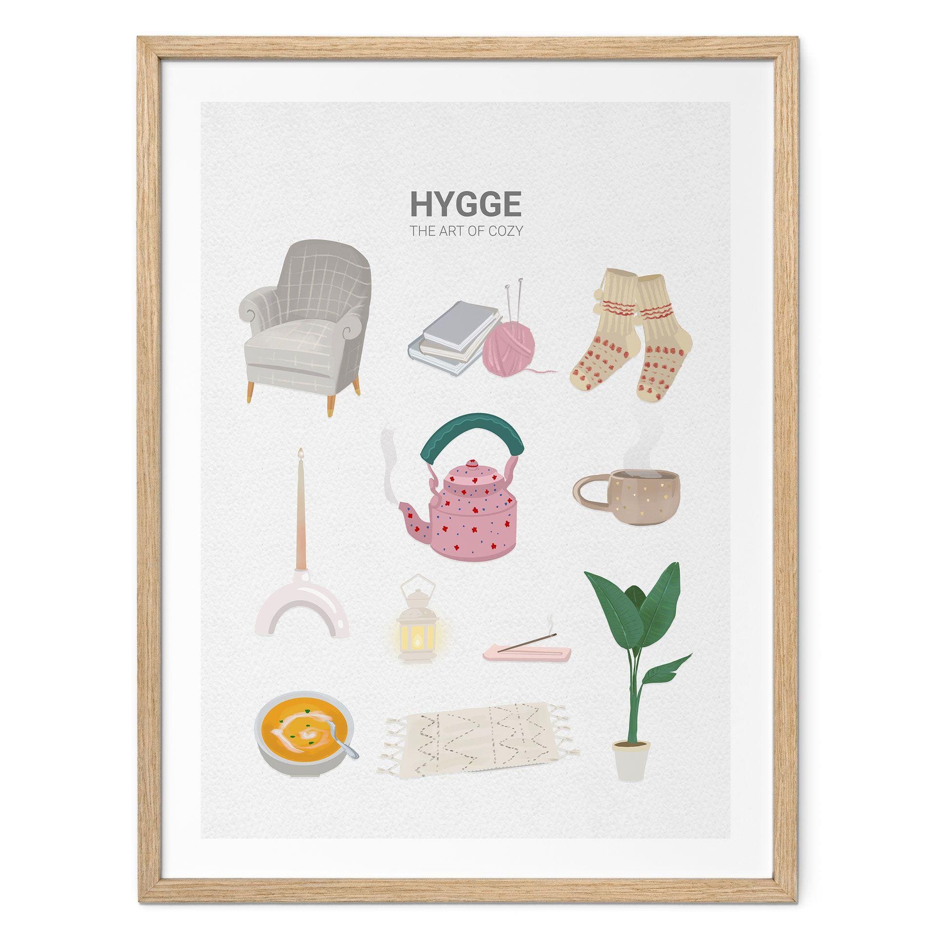 Plakat med hyggelige vibes og hygge-dekoration - Lizde