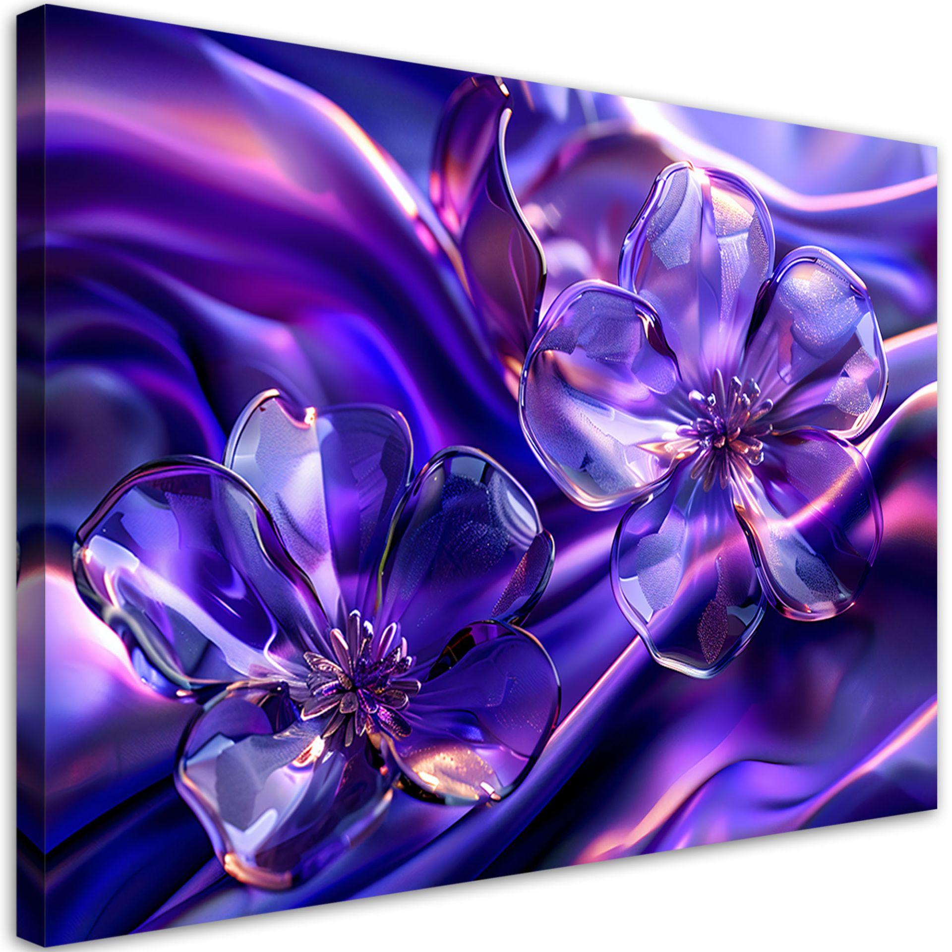 Canvasbillede, Lilla glasblomster