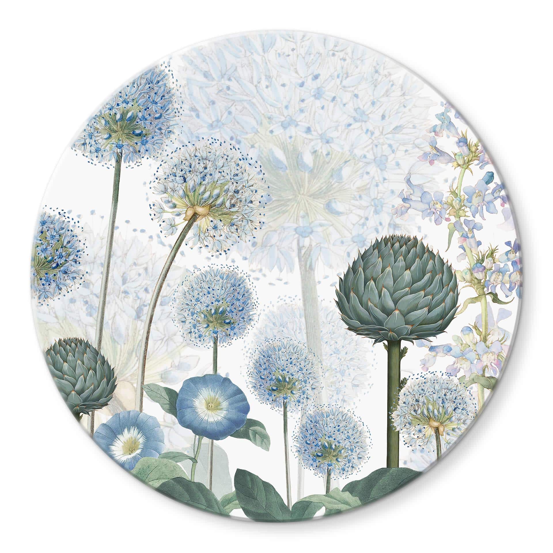 Tableau sur verre Sir Edward - Pré sauvage bleu
