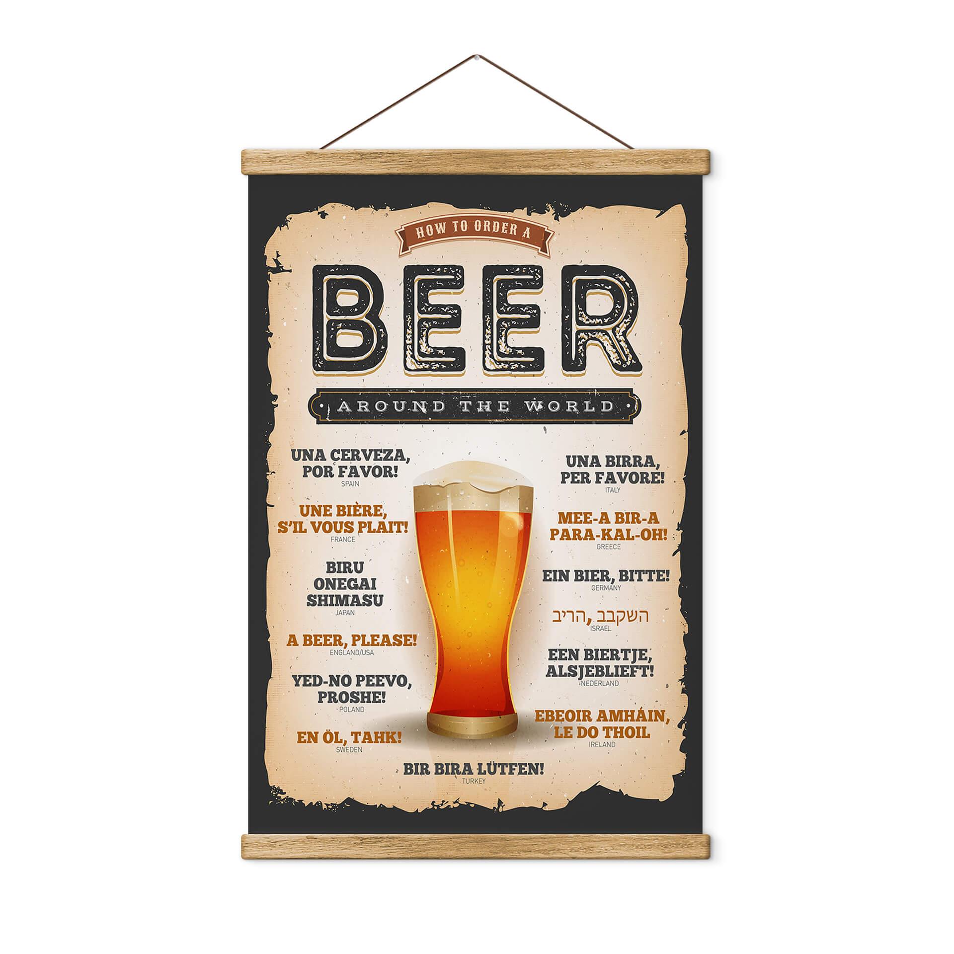 Póster de tela Cómo pedir una cerveza en todo el mundo