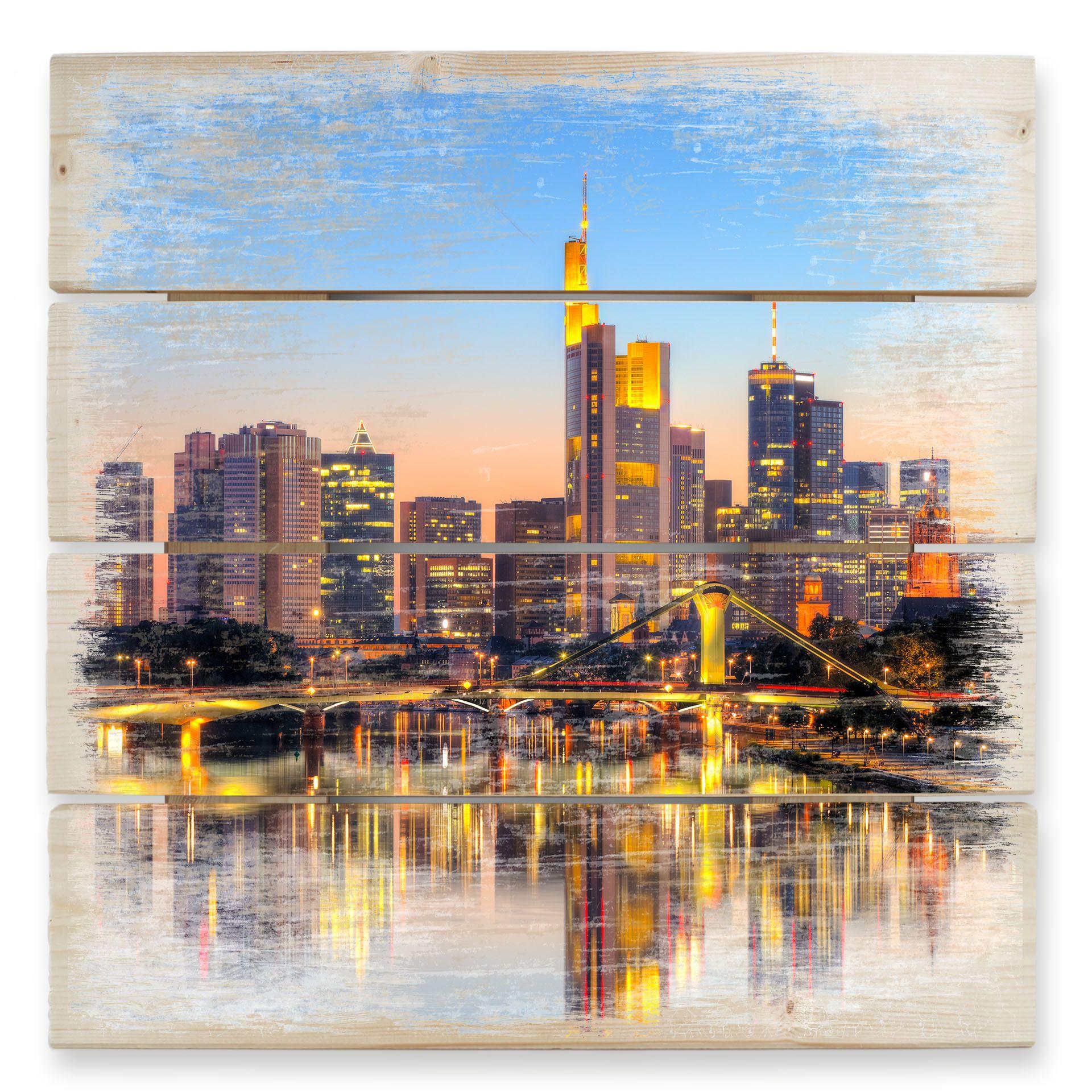 Cuadro de madera Luces de Frankfurt - 40x41,5 cm