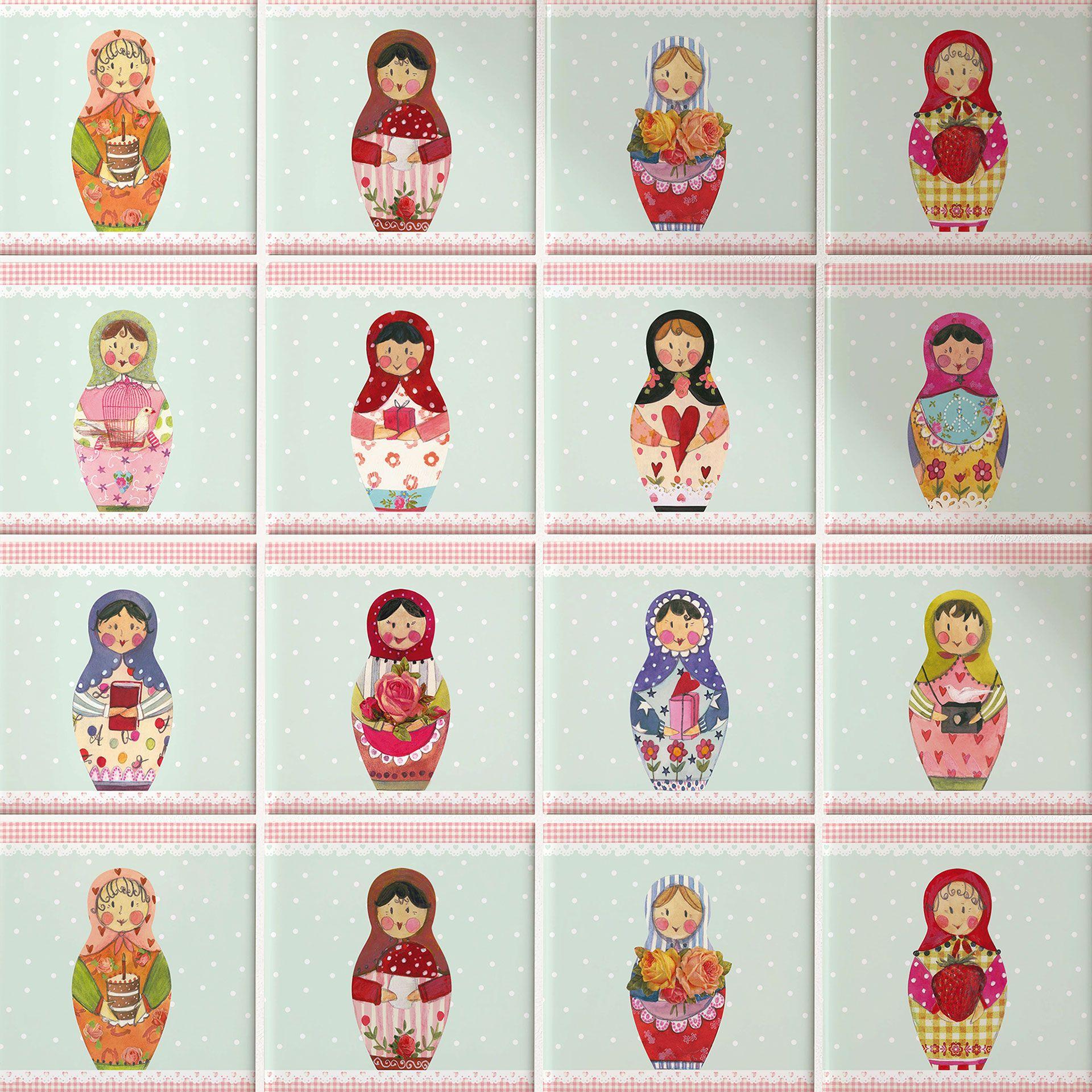 Azulejos Adhesivos Leffler - Matryoshka - Lote de 12
