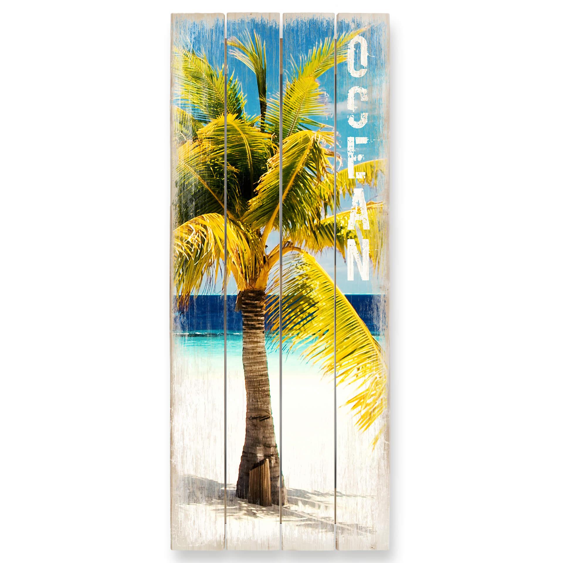 Houten Wanddecoratie Paradise - Ocean - Panorama