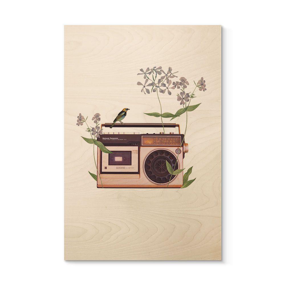 Retro radio blomsterbillede af træ - Frida Floral Studio