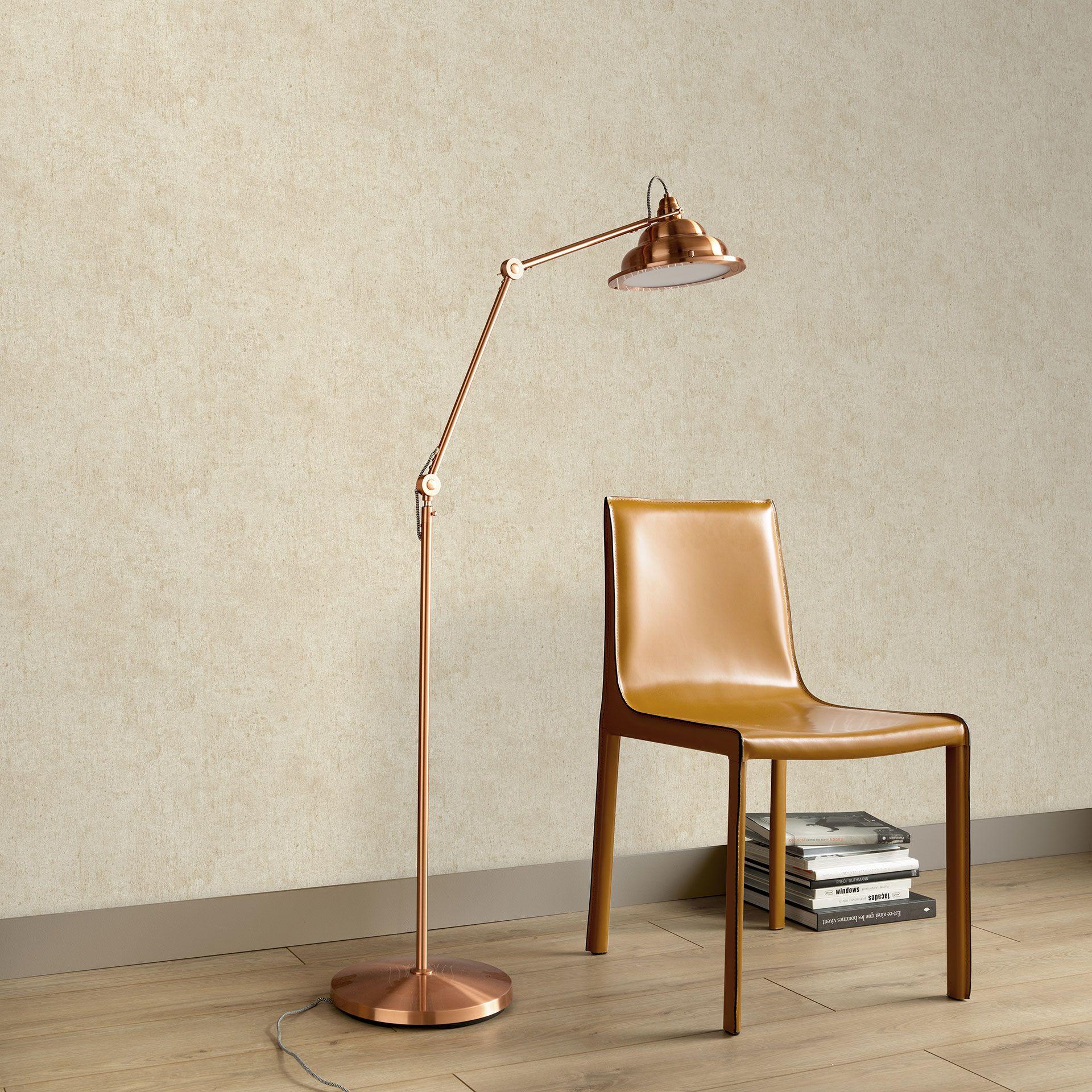 Non-woven tapet med betonmotiver, ensfarvet, beige
