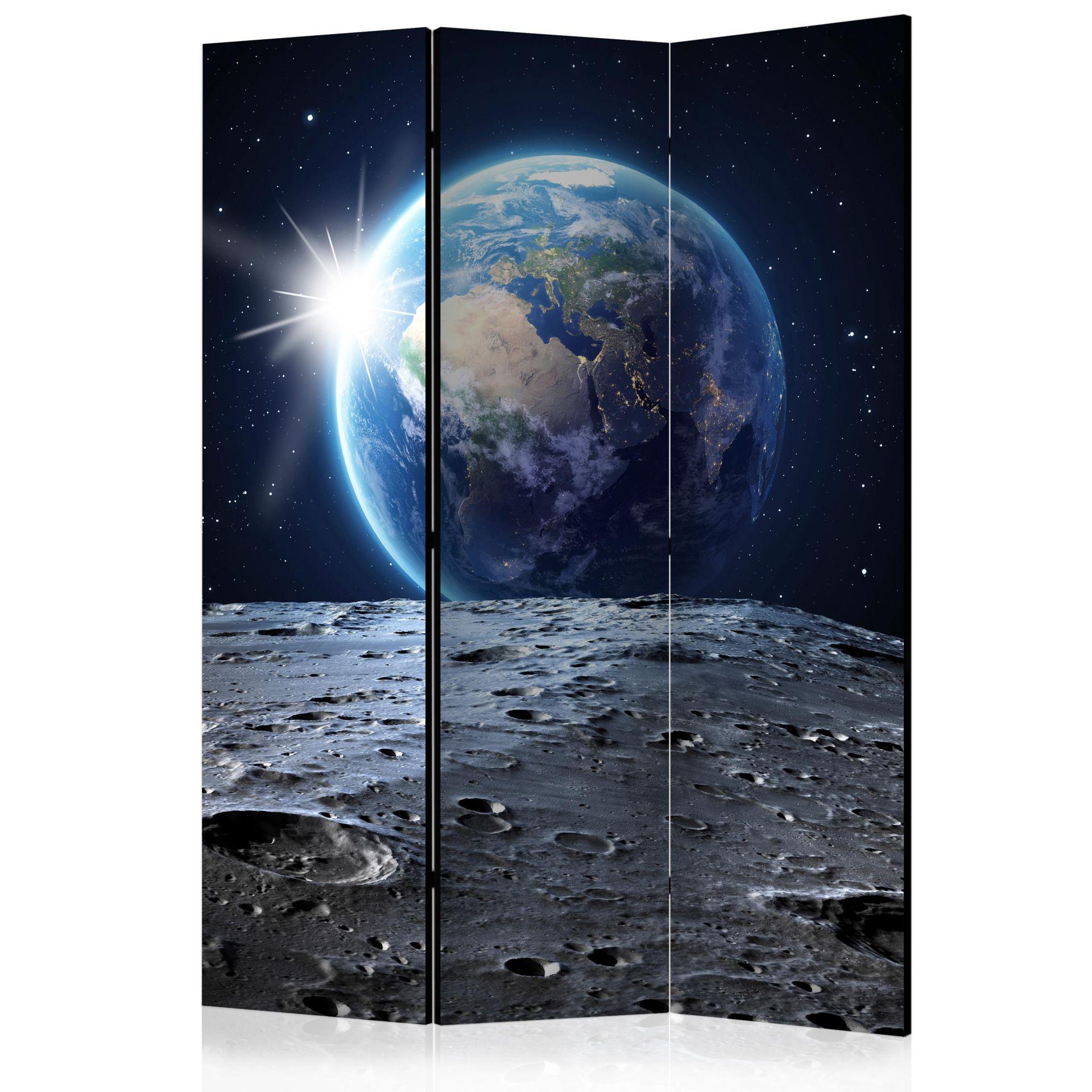 Screen room divider - Udsigt til den blå planet, 3-delt