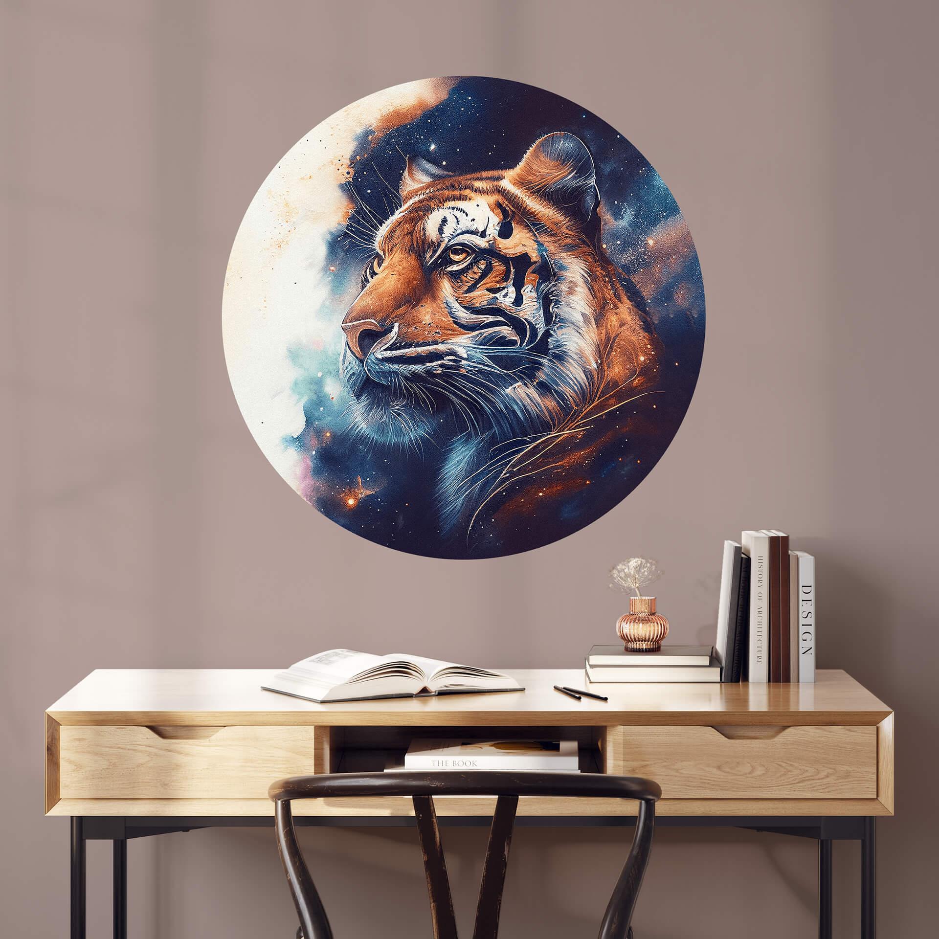 Heine Wallsticker - Tiger på stjernehimlen - Rund