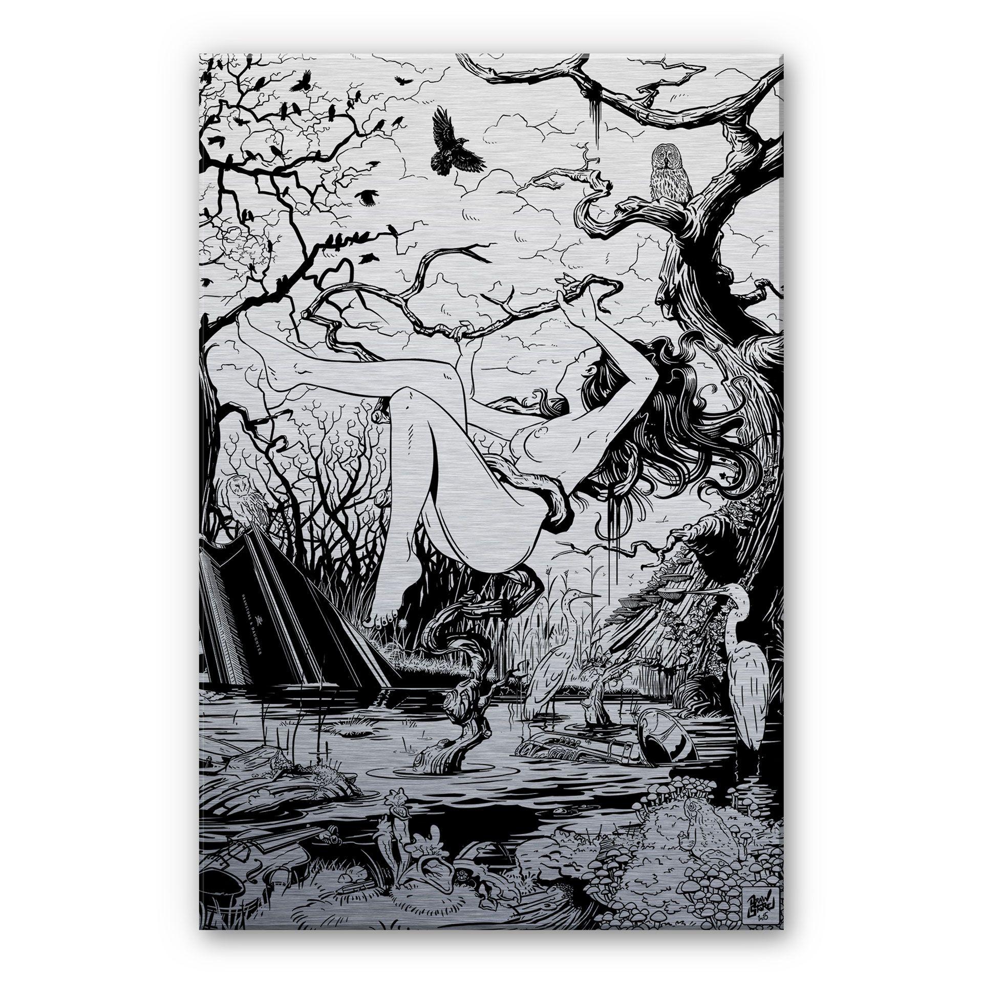Alu-Dibond-Silberefekt - Drawstore - Swampland – print på aluminium (Alu-Dibond)