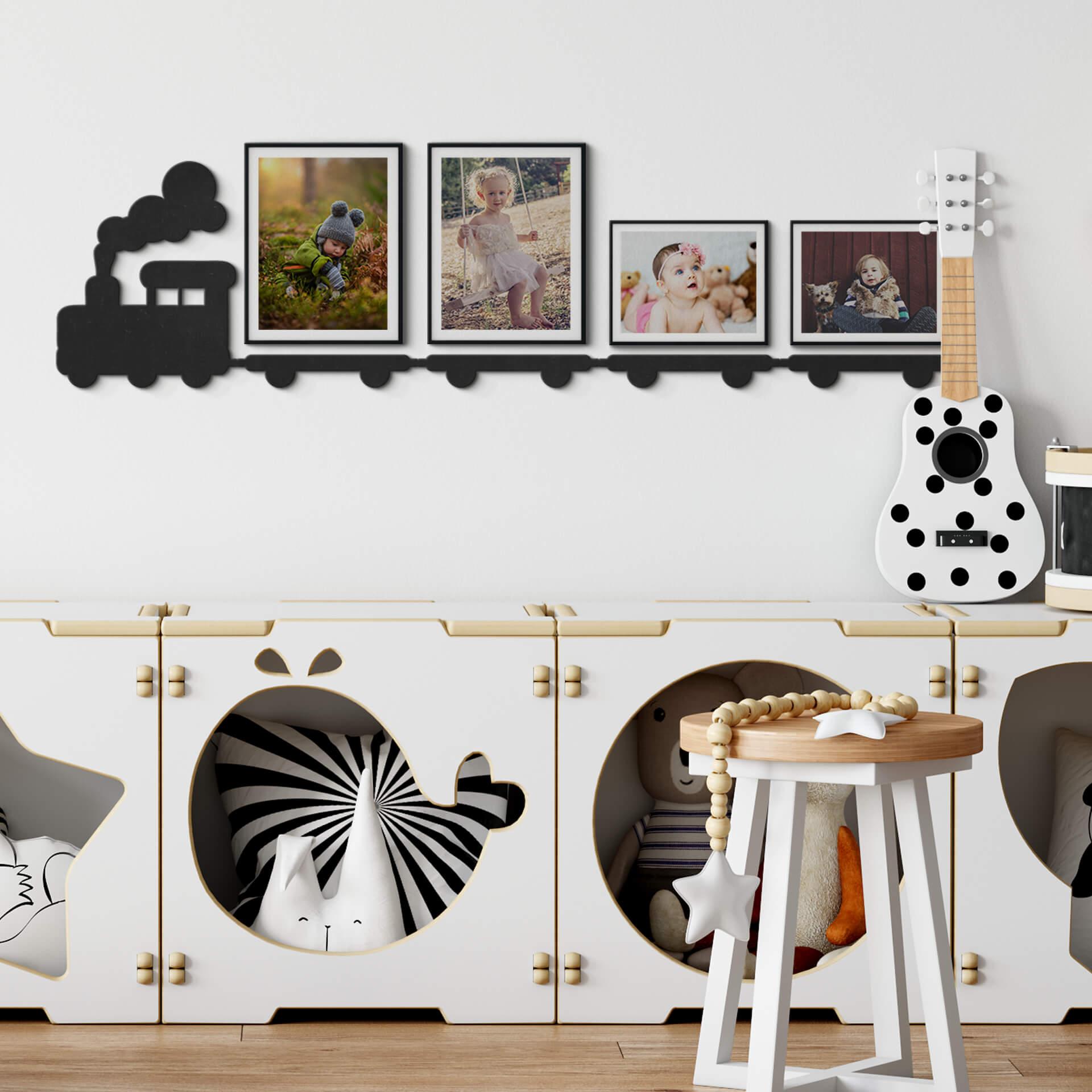MDF - Decoración en madera - Locomotora (5 piezas)