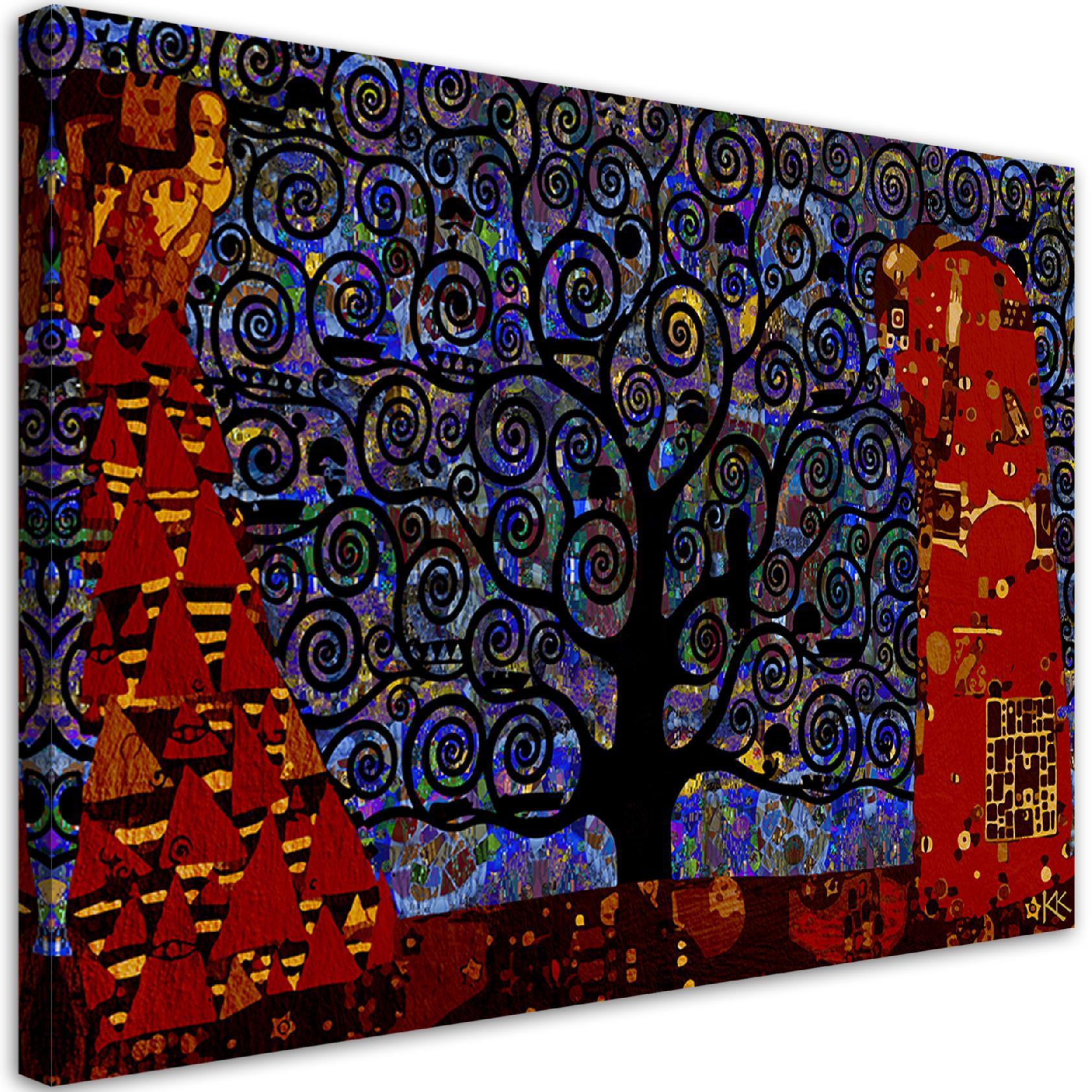 Canvasbillede, Gustav Klimt Livets træ abstrakt