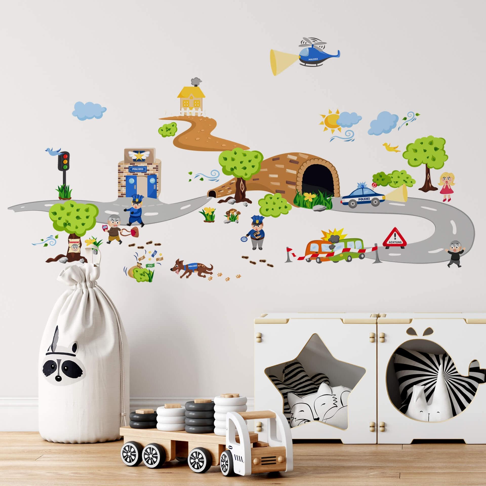 Sticker mural - Set police