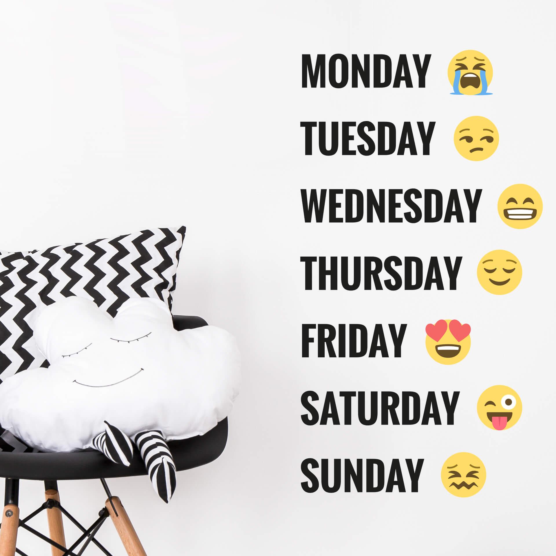 Wallsticker - Emoji Days Of The Week