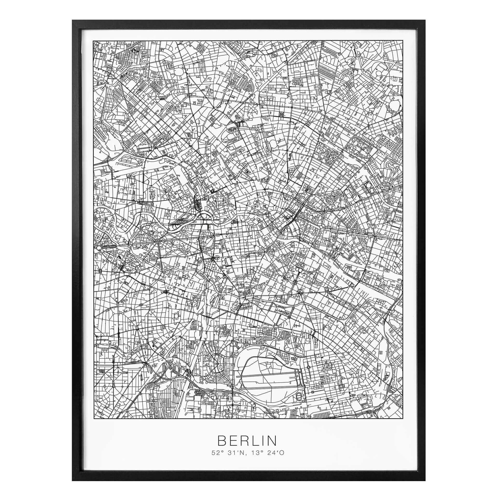 Póster mapa de Berlín