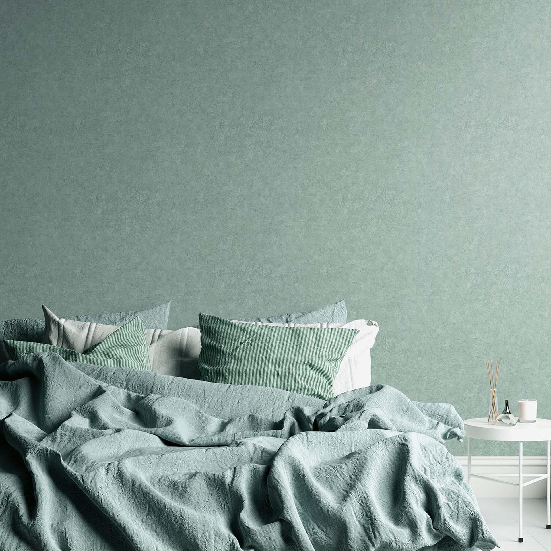 Papel pintado textura yeso look verde papel pintado no tejido moderno para salón papel pintado lisos