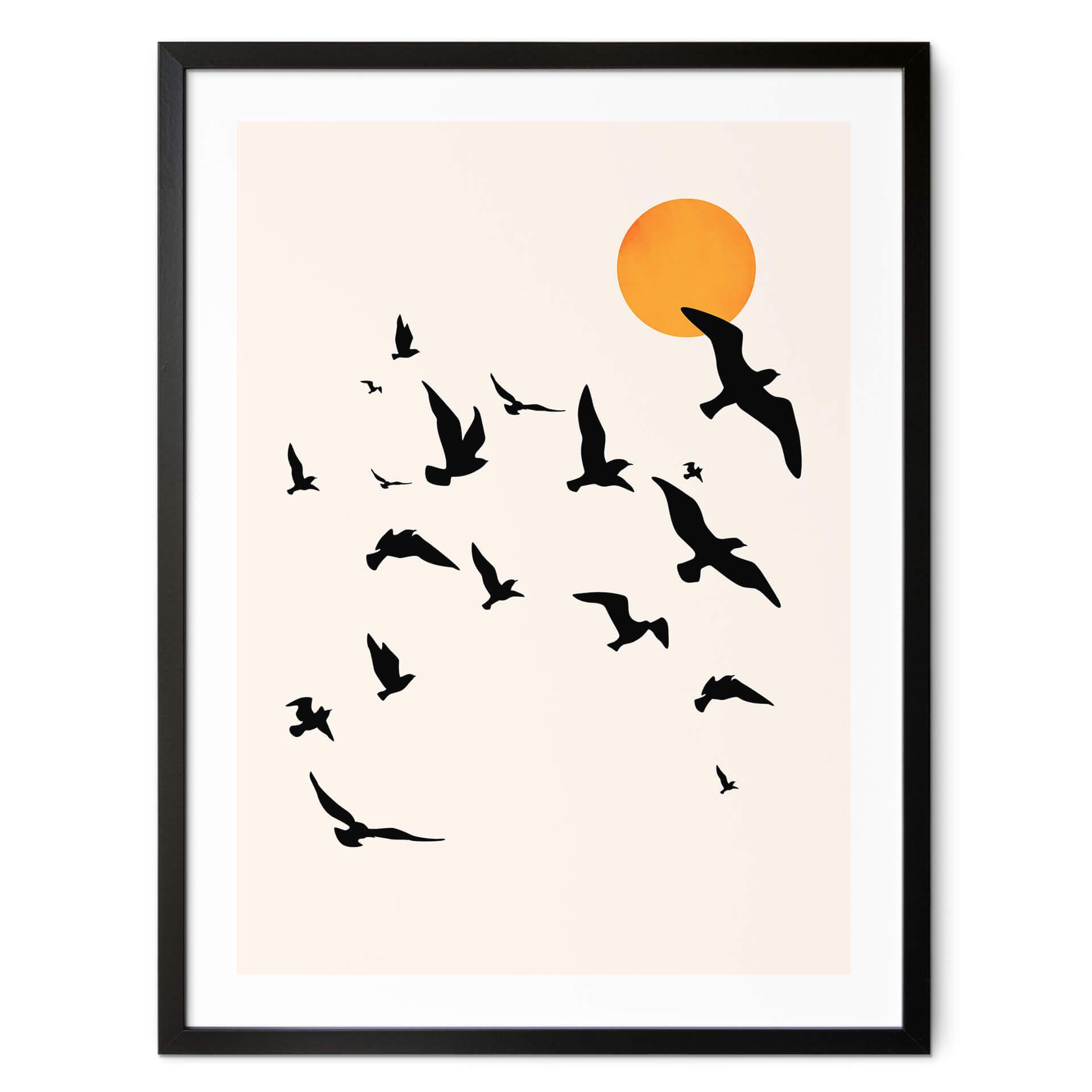 Póster Aves migratorias camino del sur - Kubistika