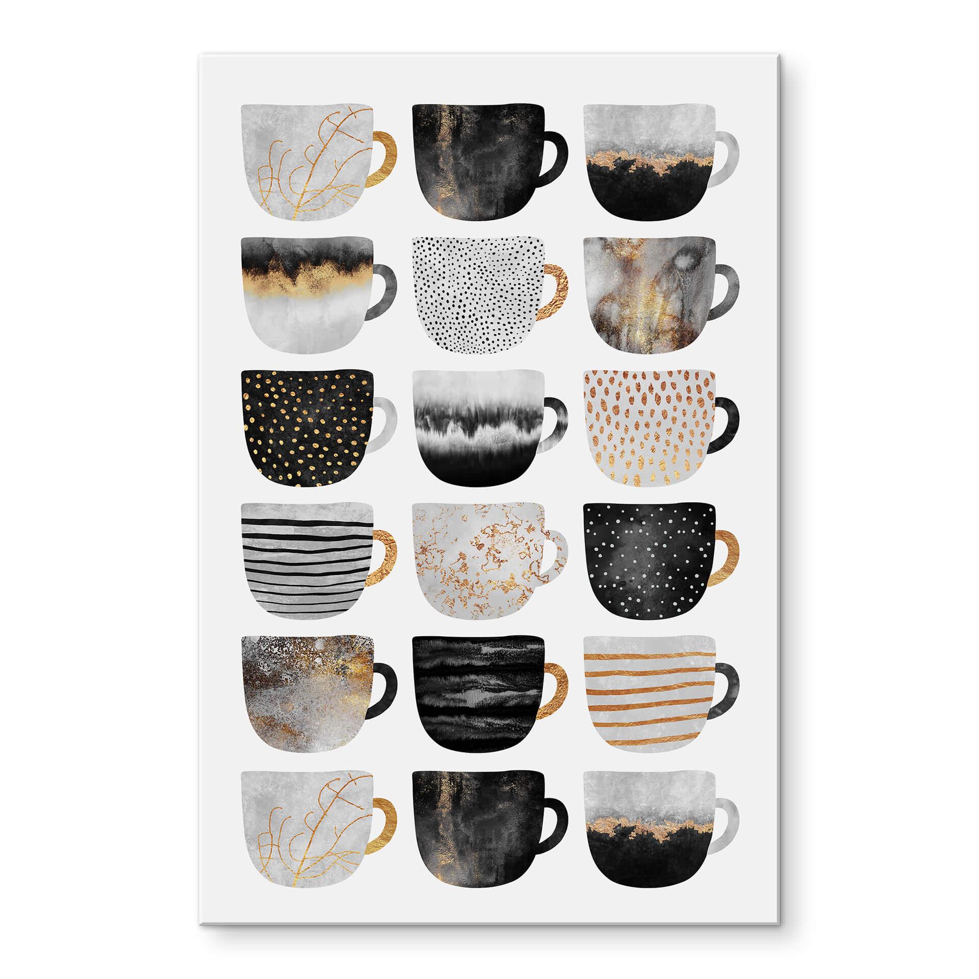 Akrylbillede Fredriksson - Kaffekopper: Pretty Black & Gold