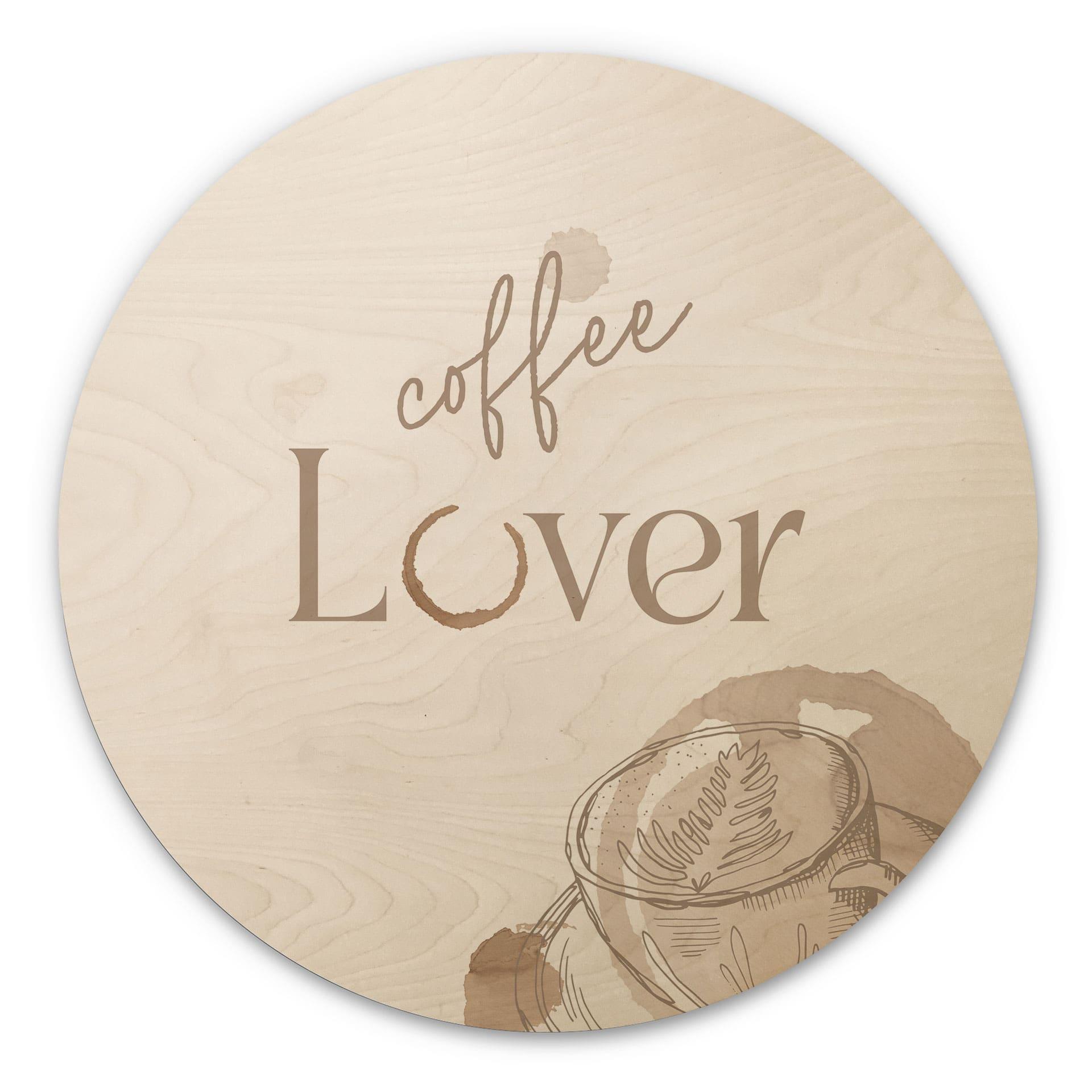 Væg cirkel træ Coffee Lover
