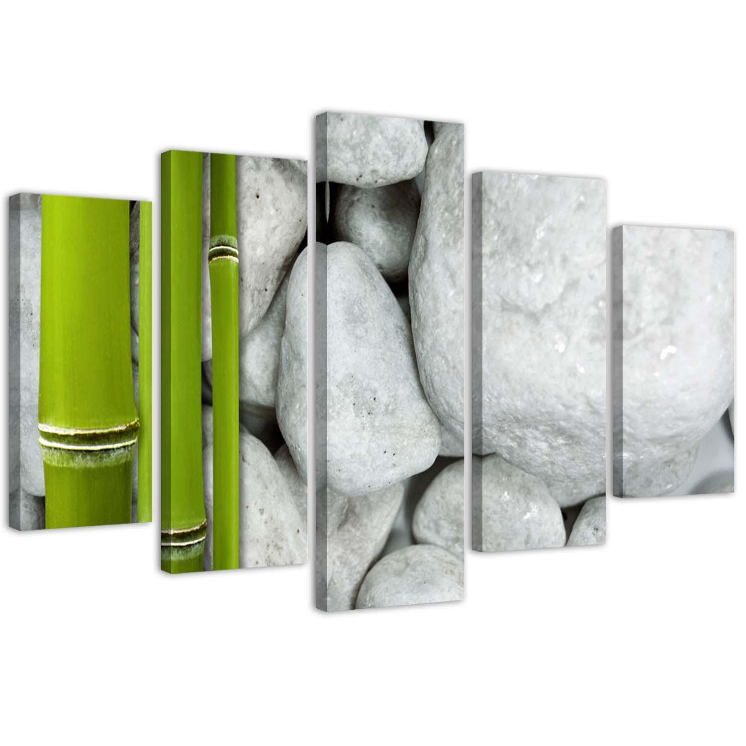 5 stykke lærredstryk, Zen Stones Bamboo Spa