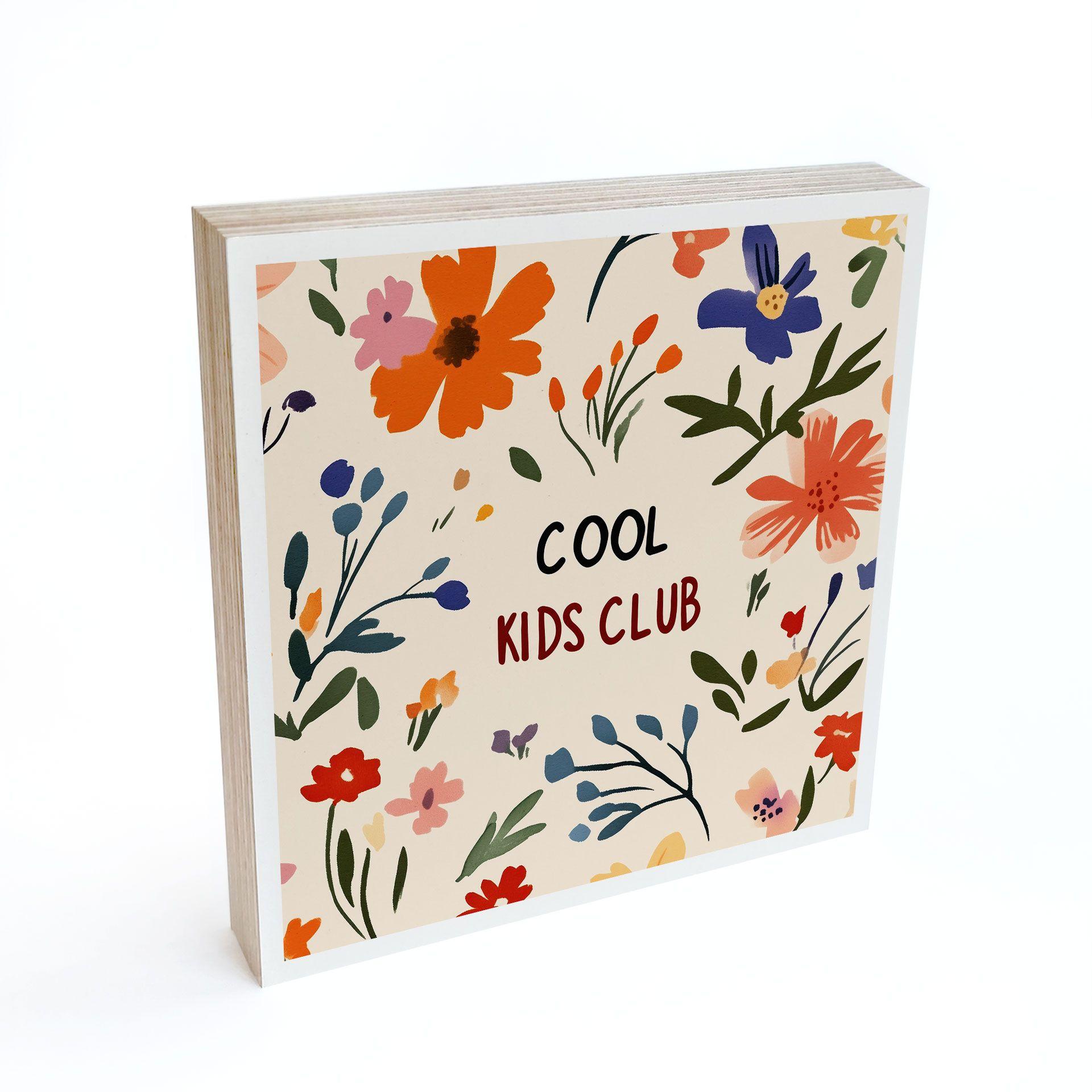 Billede af træ til at sætte op - Cool Kids Club Colourful Flowers - Treechild - 15x15 cm