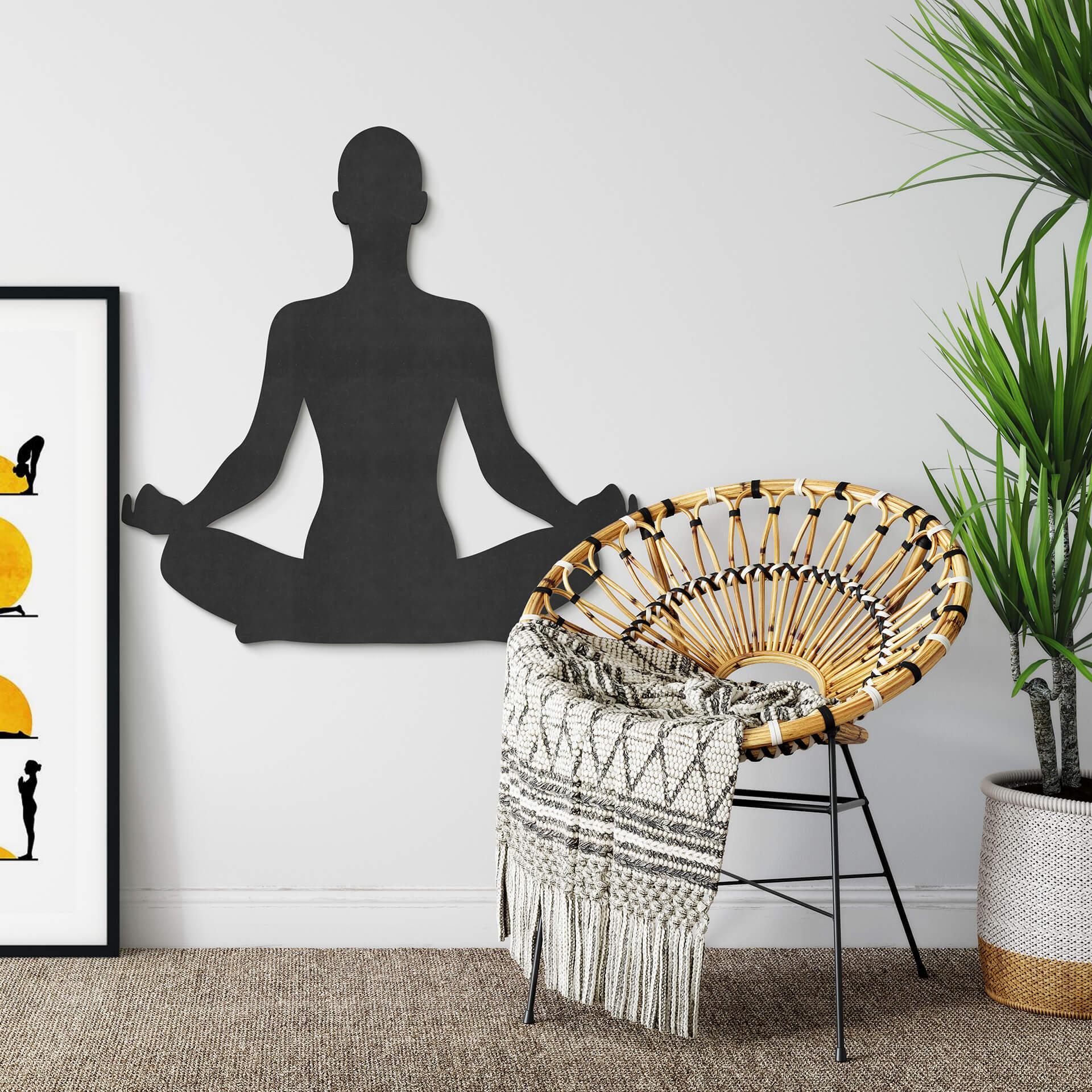 MDF - Decoración en madera - postura de yoga sentado 01