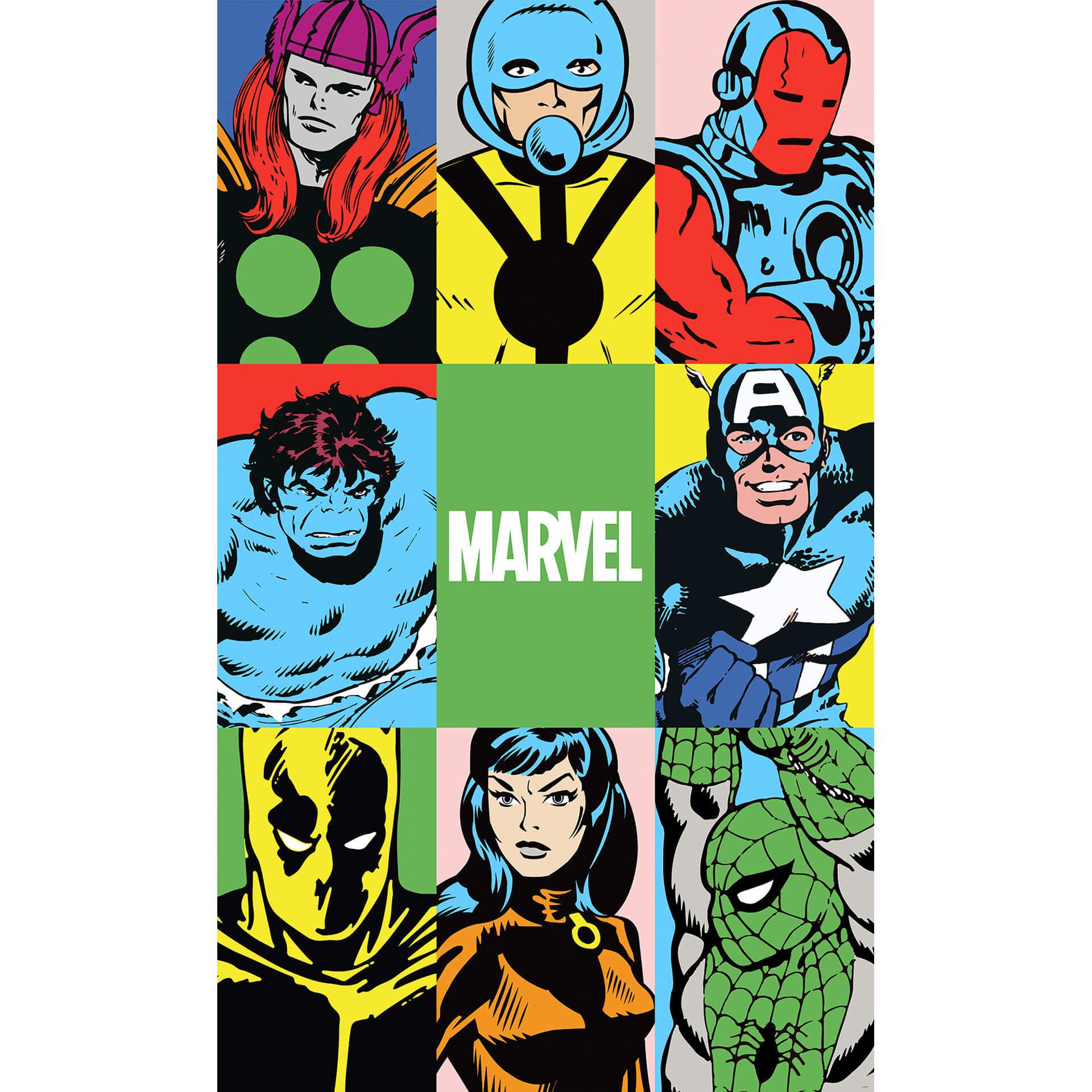 Non-woven tapet - Marvel PowerUp Team - 150 x 250 cm