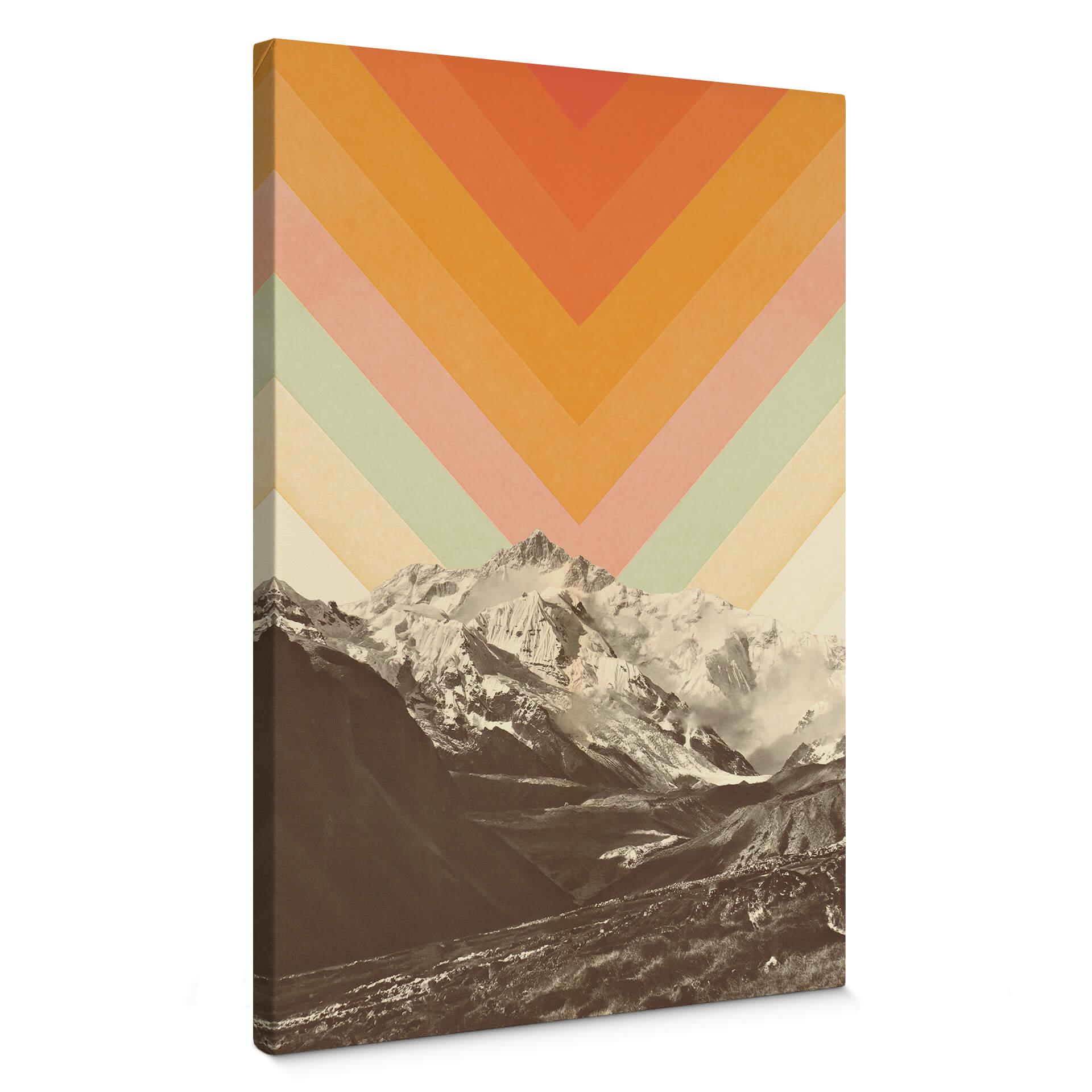 Cuadro lienzo paisaje de montaña retro - Bodart