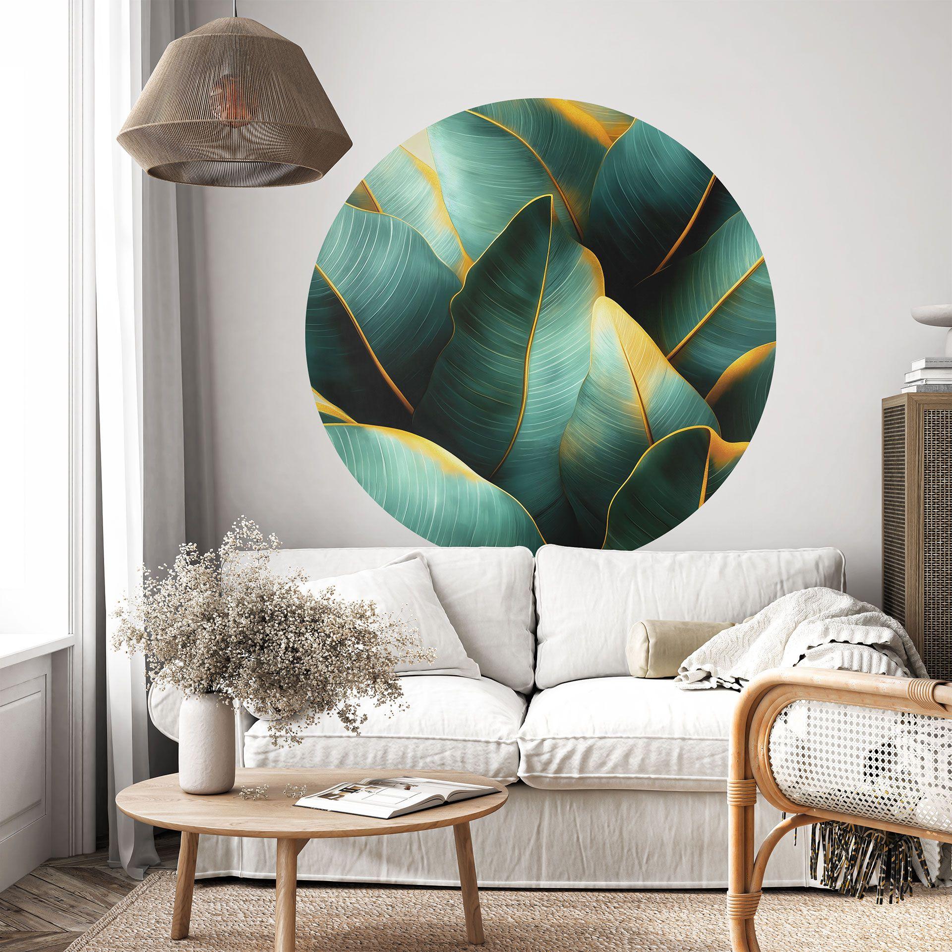 Eksotiske bananblade Wallsticker - Jaszke - Rund