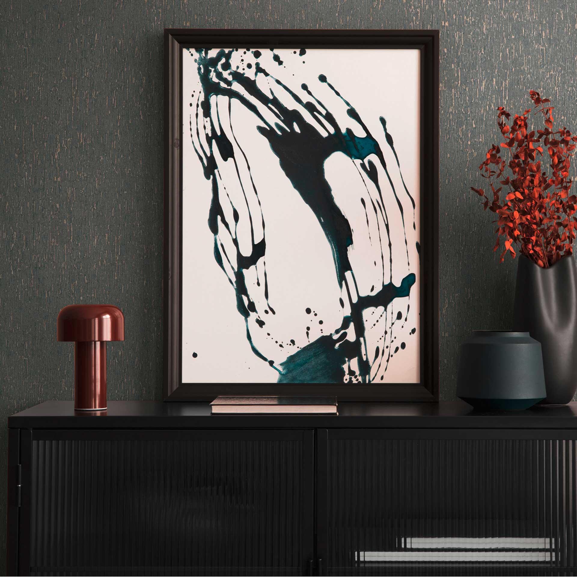 Papel pintado texturado con efecto metálico antracita - papel pintado tejido-no tejido rústico