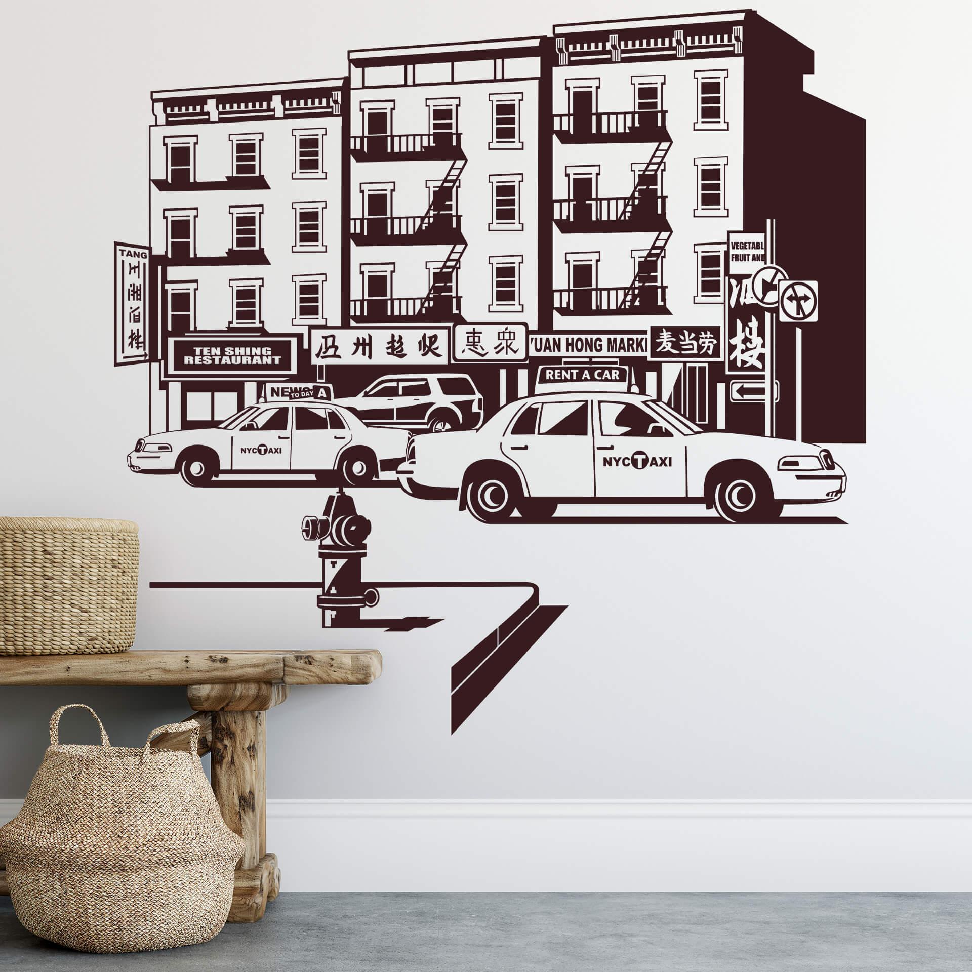 Sticker mural - New York Chinatown