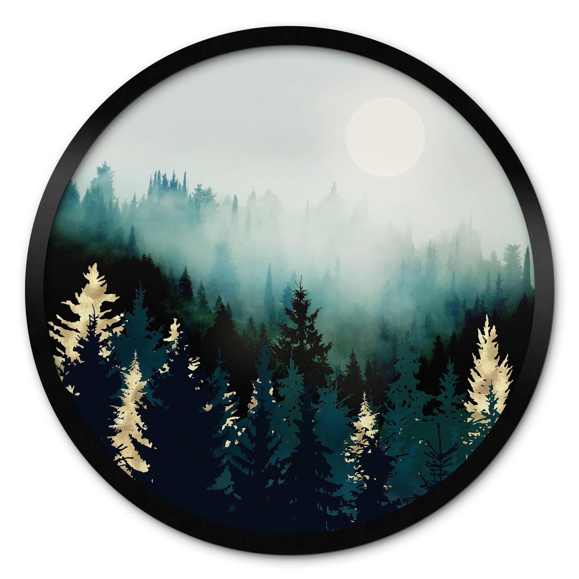 Póster SpaceFrog Designs - Bosque Nublado - Redondo