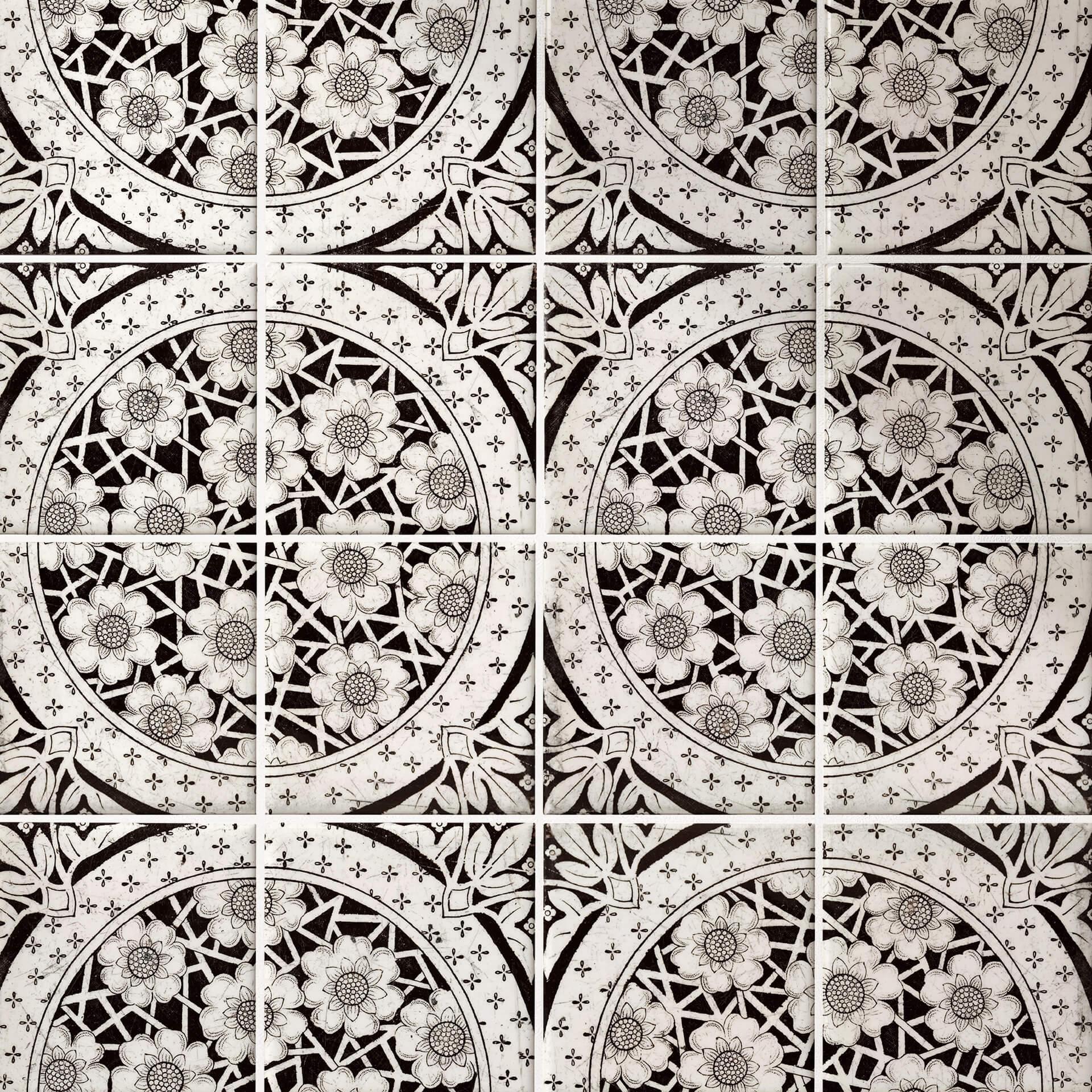 Azulejos Adhesivos flores victorianas oscuras - lote de 12