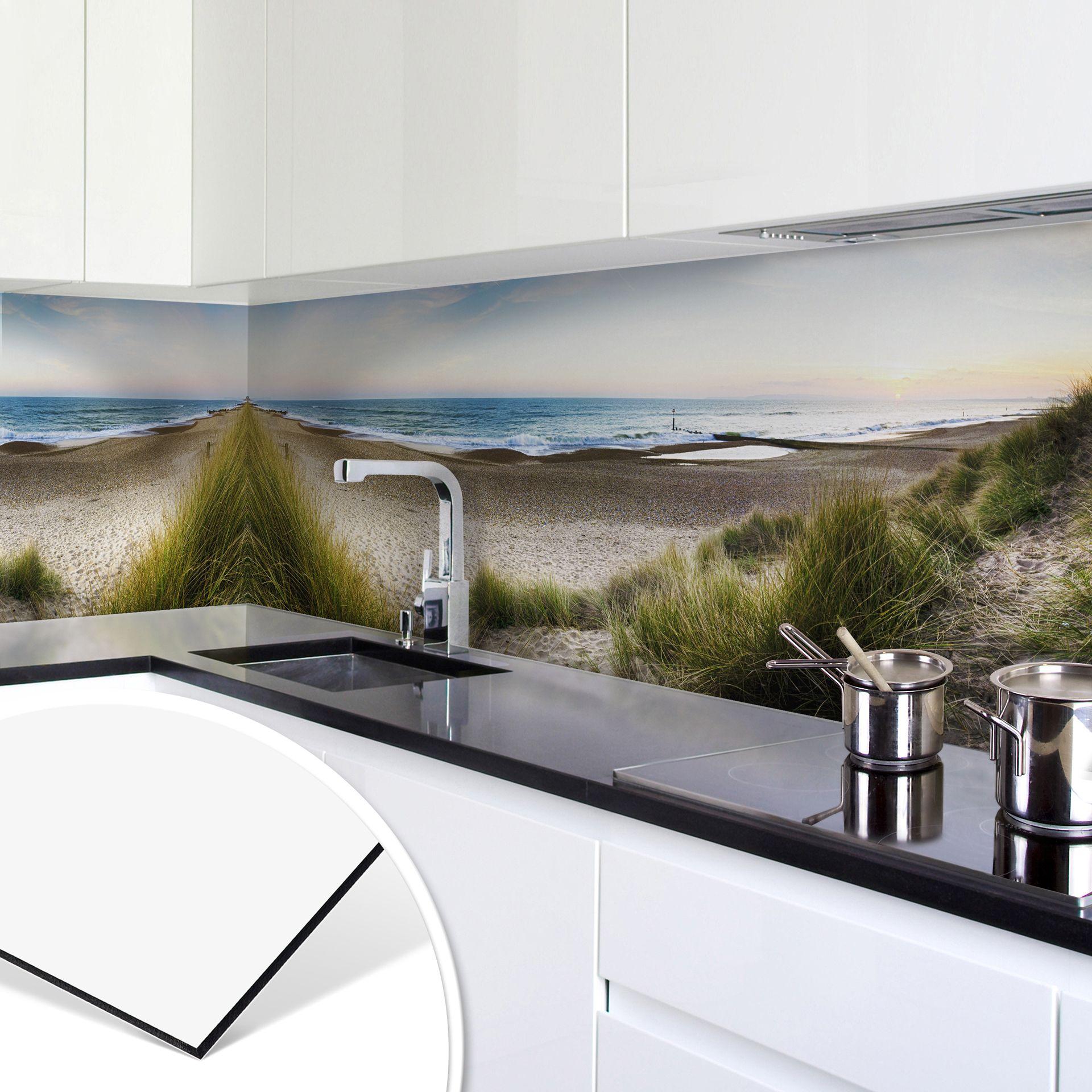 Revêtement pour cuisine - Alu-Dibond - Plage en panorama